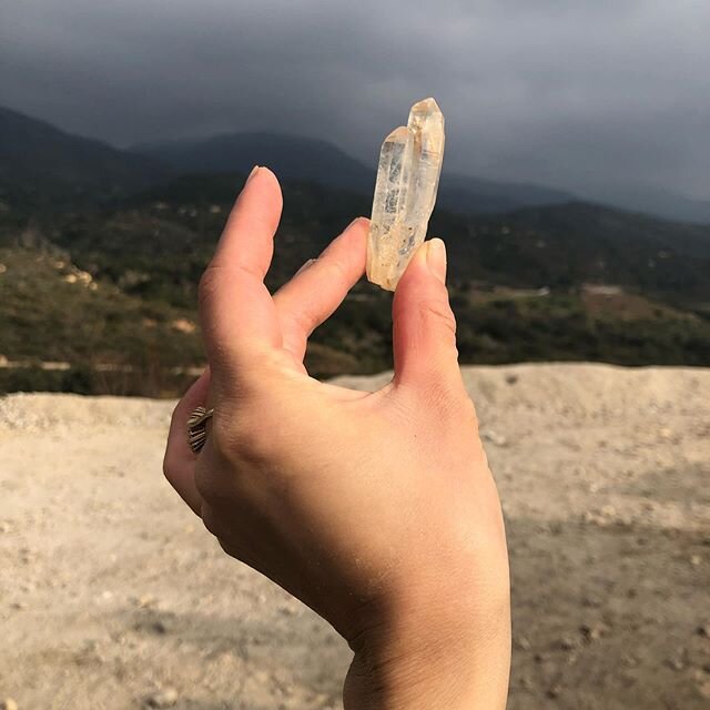 Yesterday I went crystal hunting at @oceanview_mine and found this amazing quartz crystal! I recently learned that this formation of crystal(when two points are attached) represents twin flame energy. I&rsquo;m very grateful for this gift from the ea