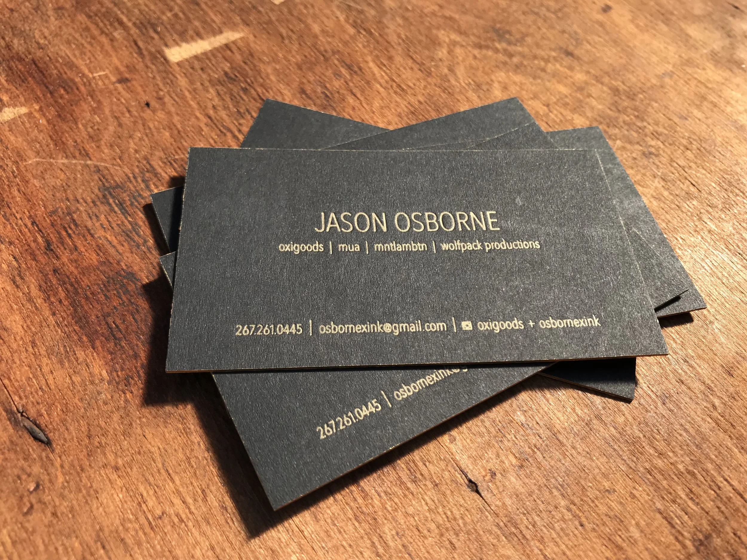letterpress business card