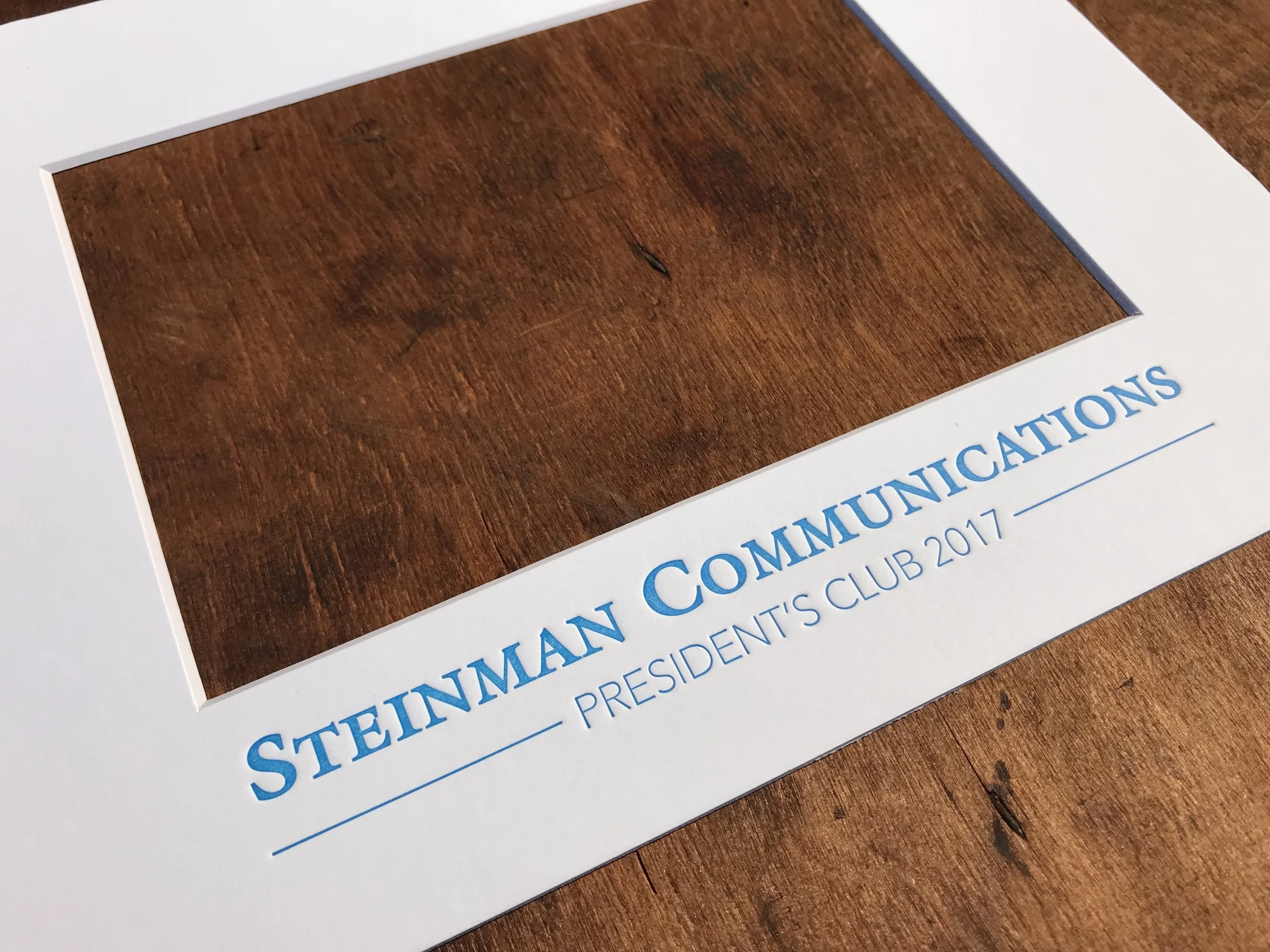 custom letterpress picture frame mat