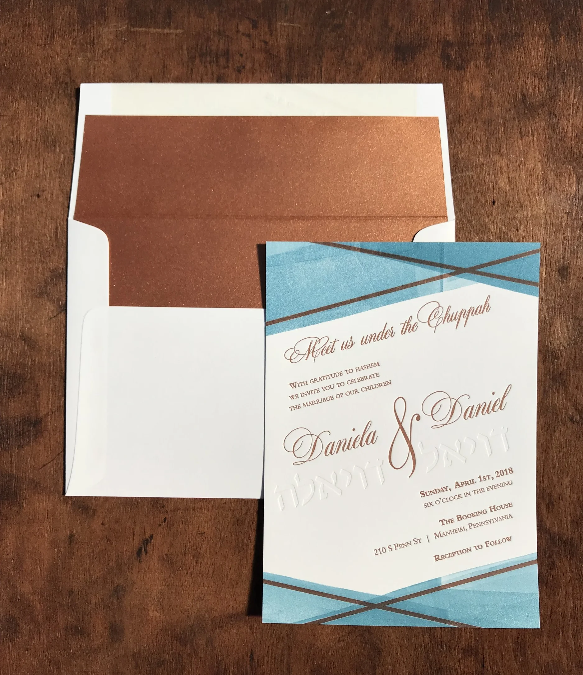 custom letterpress invitation suite