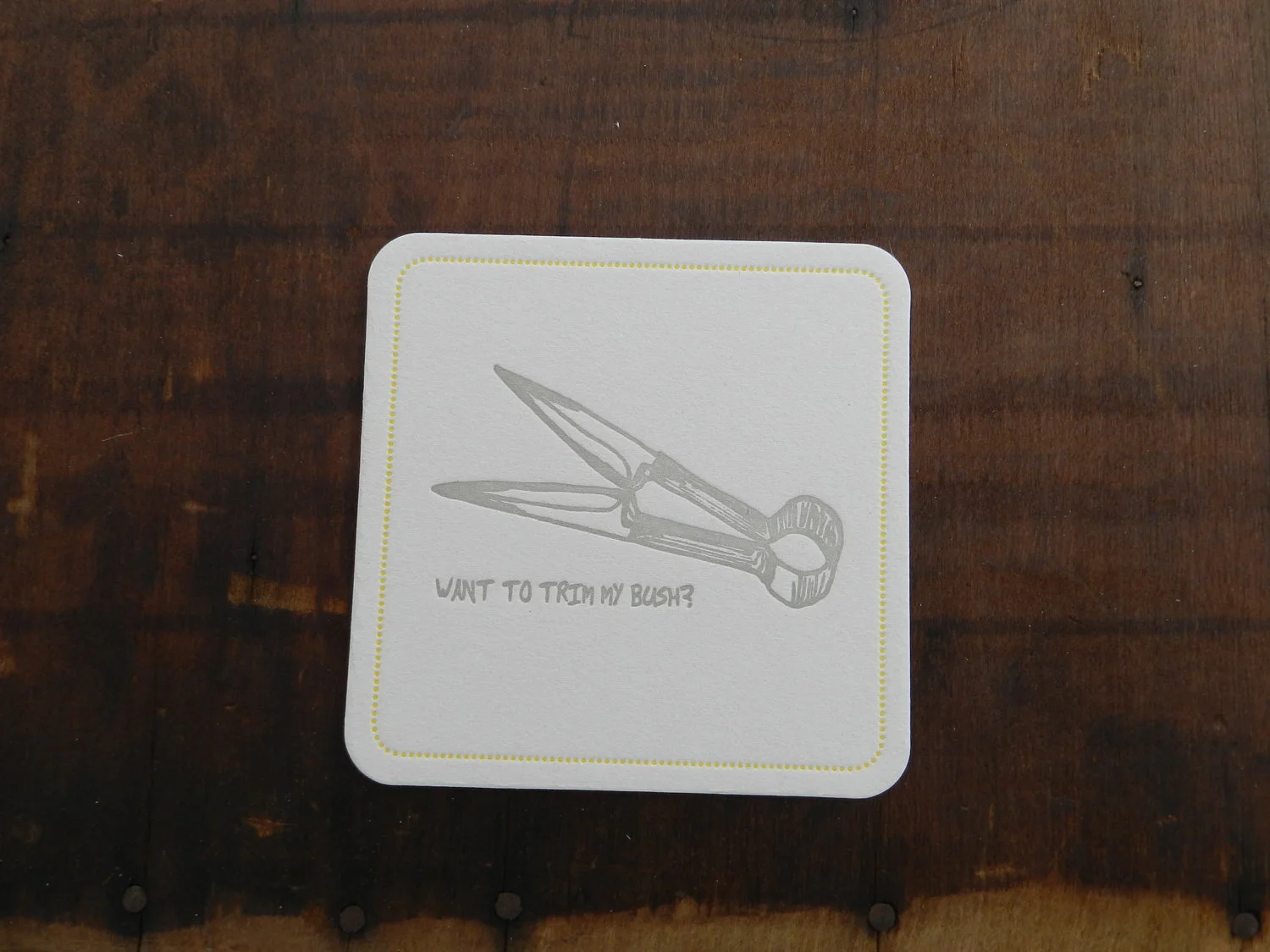 Set of 4 Funny Letterpress Coasters