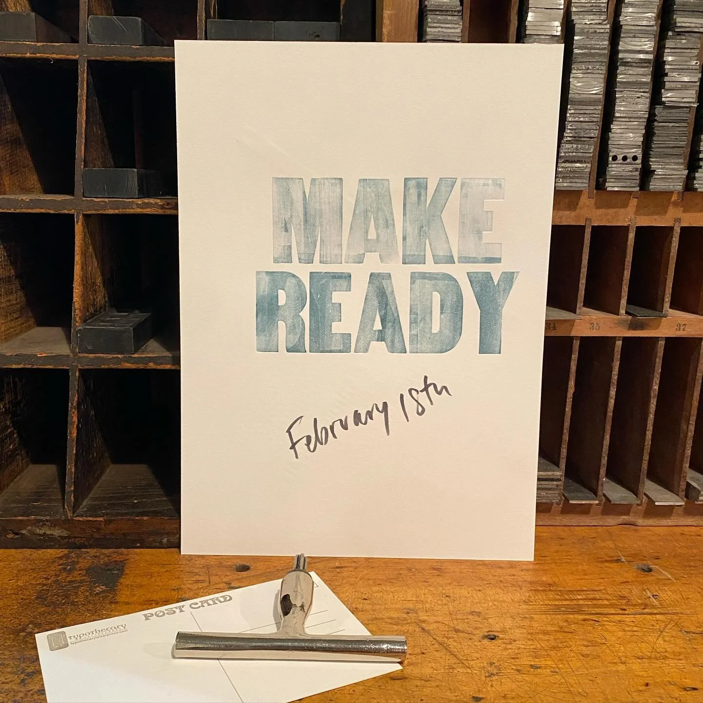 Who doesn&rsquo;t love a little snail mail?! Join us for a series of creative sessions: The first one is on Tuesday, February 18th

6:30-8:30PM
We&rsquo;ll have 2 colors of wood type set up on press as well as a postcard back, just show up and print,