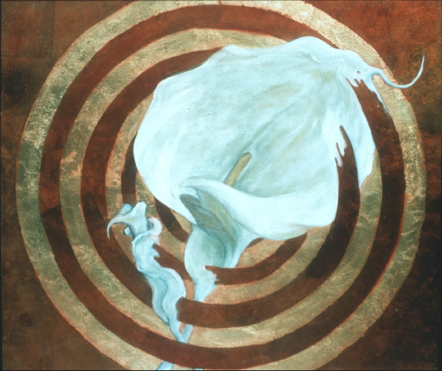 Calla Concentric-Oil/Metal Leaf on Canvas SOLD