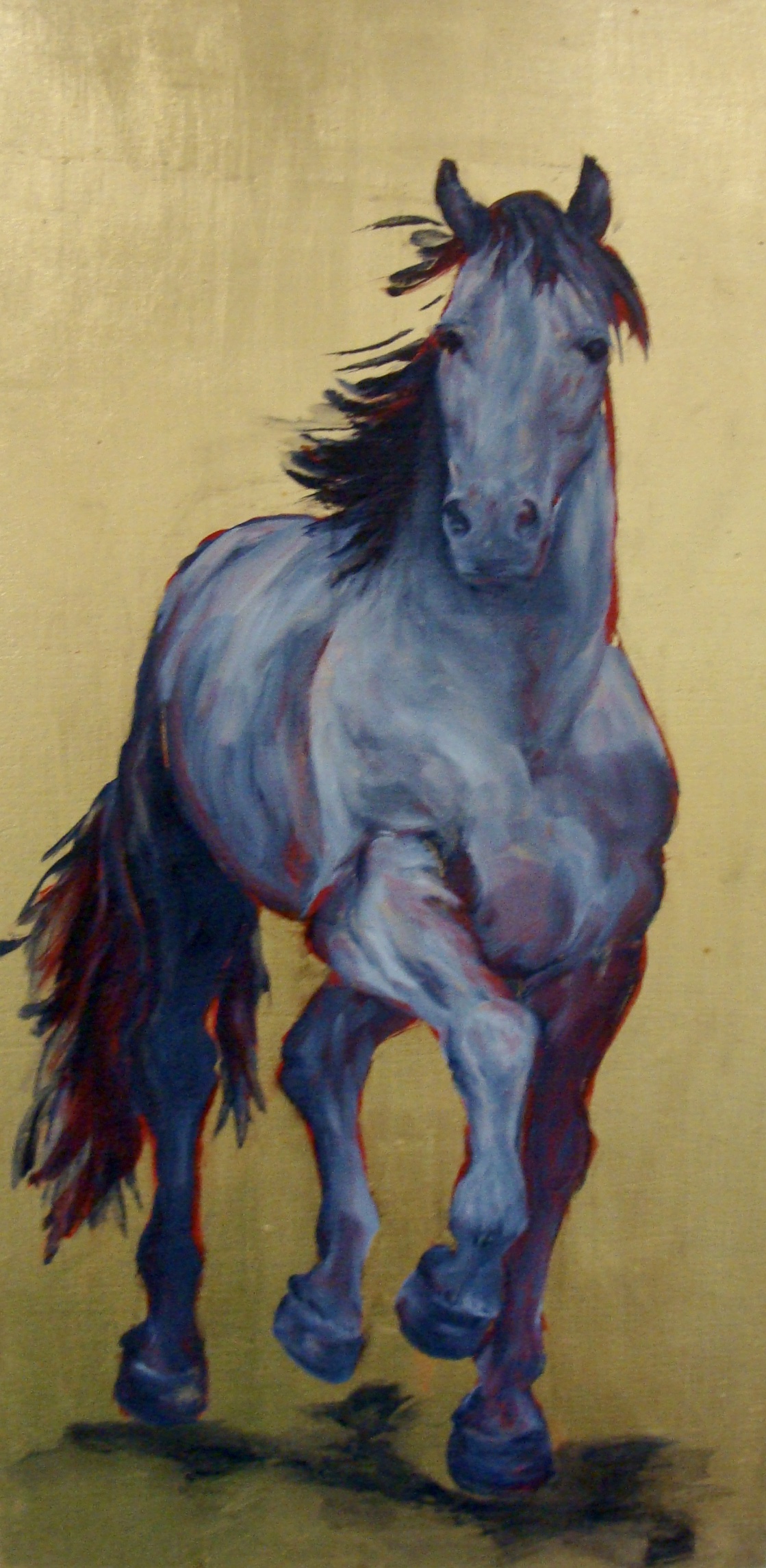 Pride - Oil, Metal Leaf on Board 10 Inches Width x 20 Inches Height