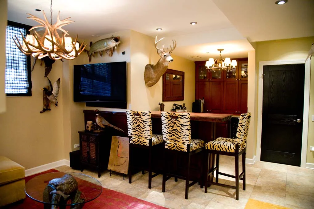 After Photo: Custom Millwork with Red Top Cabinets