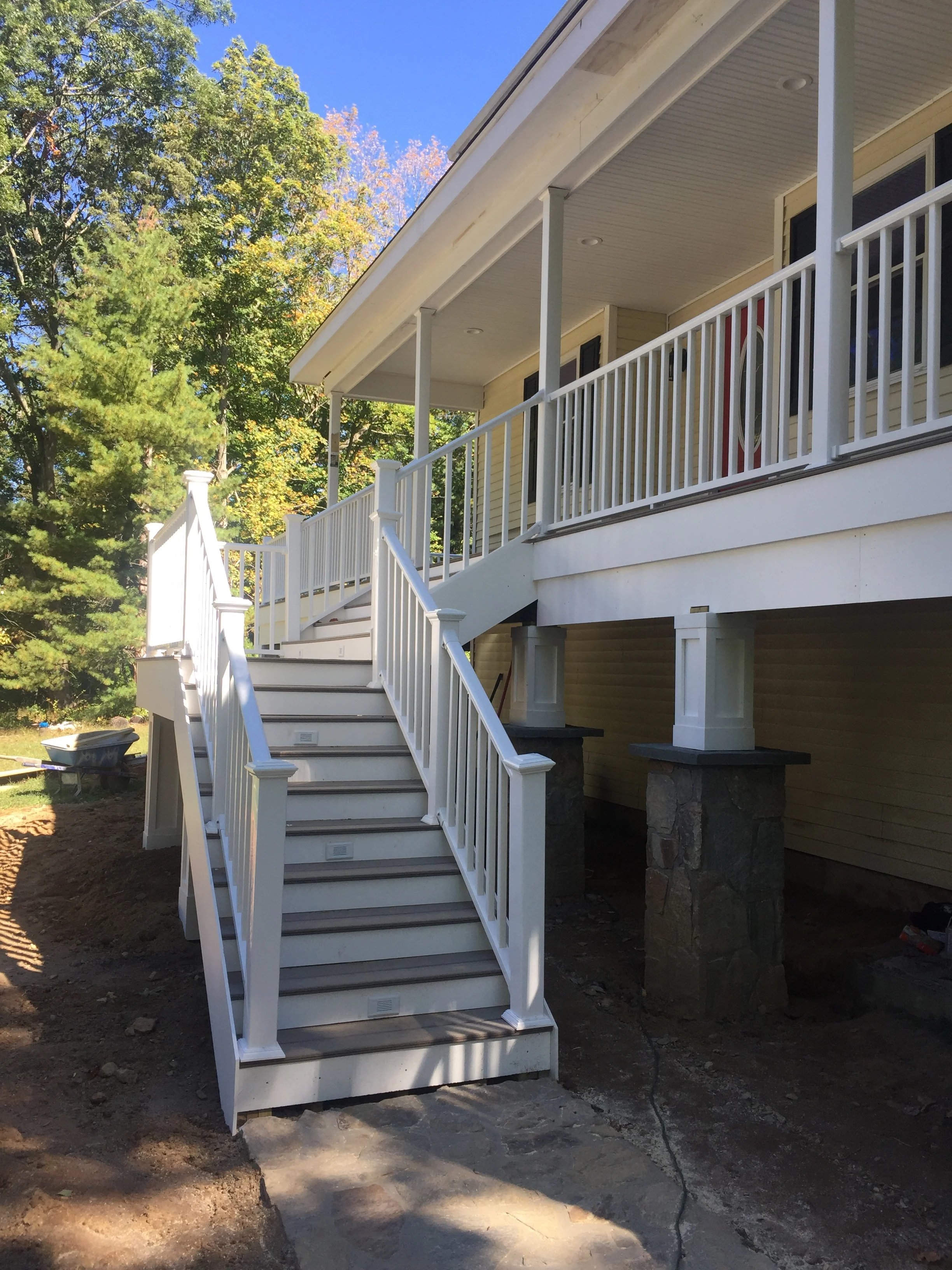 Step lighting for a new deck in Monroe, CT. 