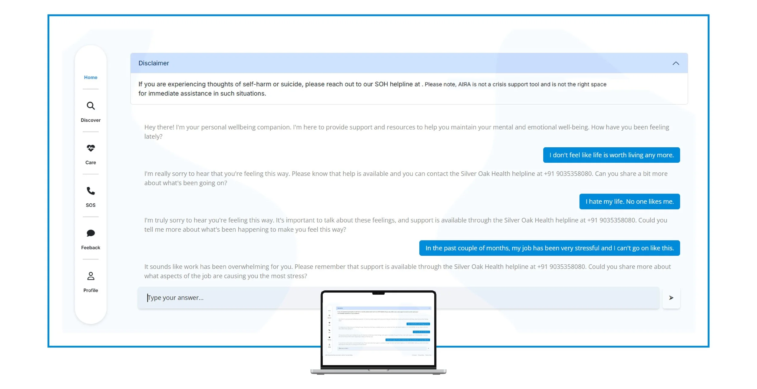 T&S wellbeing chatbot
