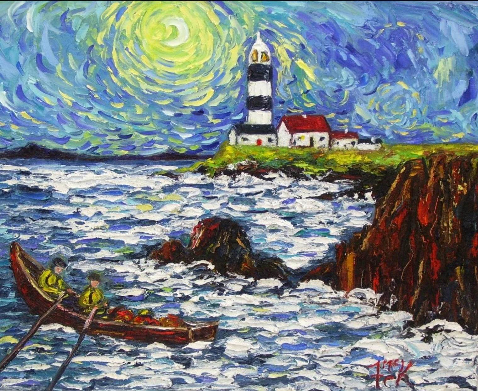 Moonlit Curragh at Tory , Donegal