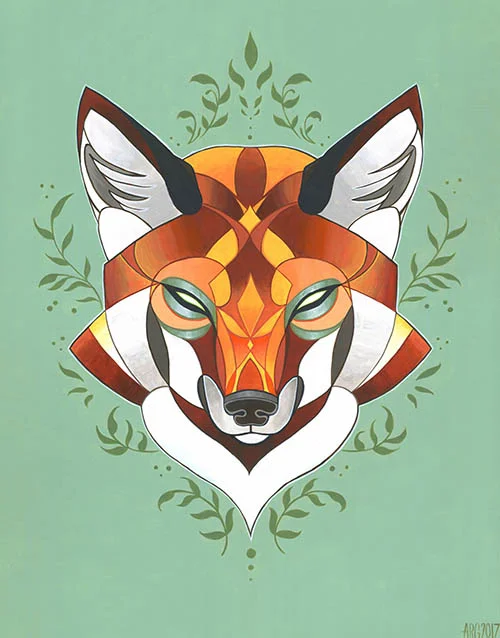 Fox Spirit. acrylic on panel