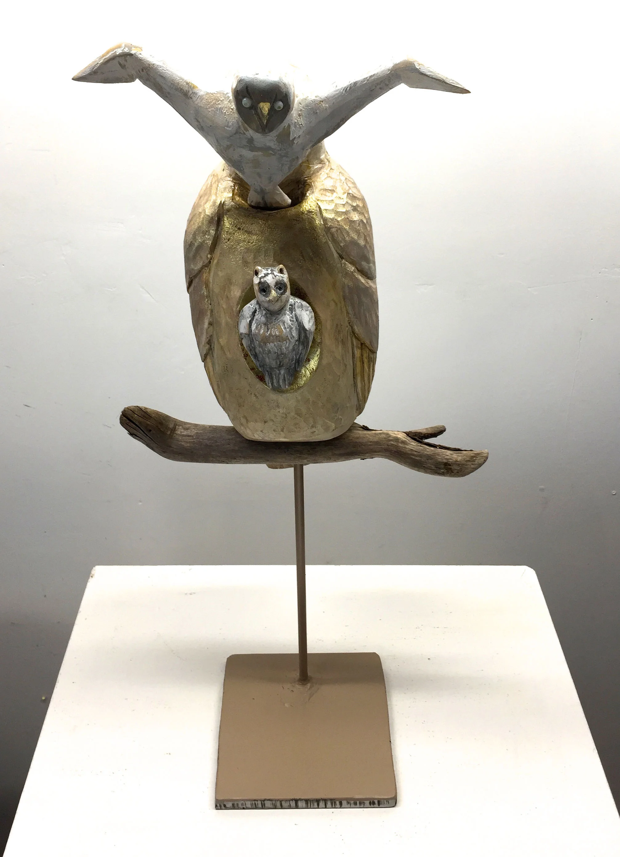 Flash of Gold carved and painted wood 20" x 9" x 7" Inquire >