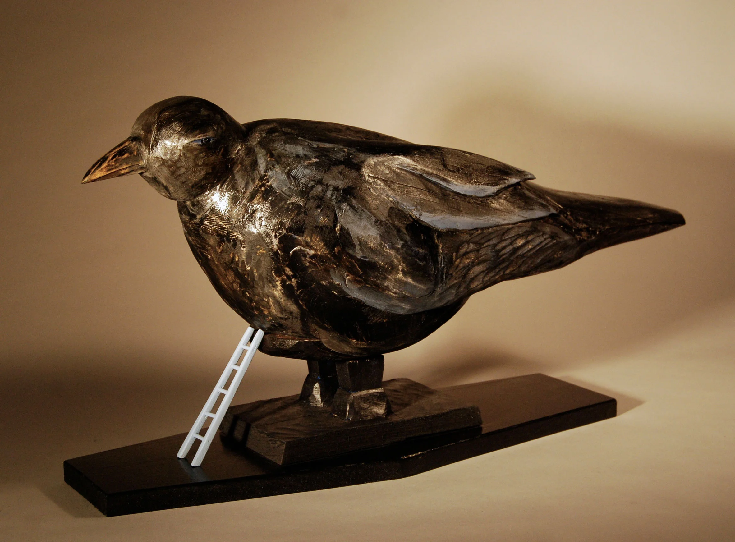 Raven's ladder carved and painted wood 13" x 27" x 8" Inquire >