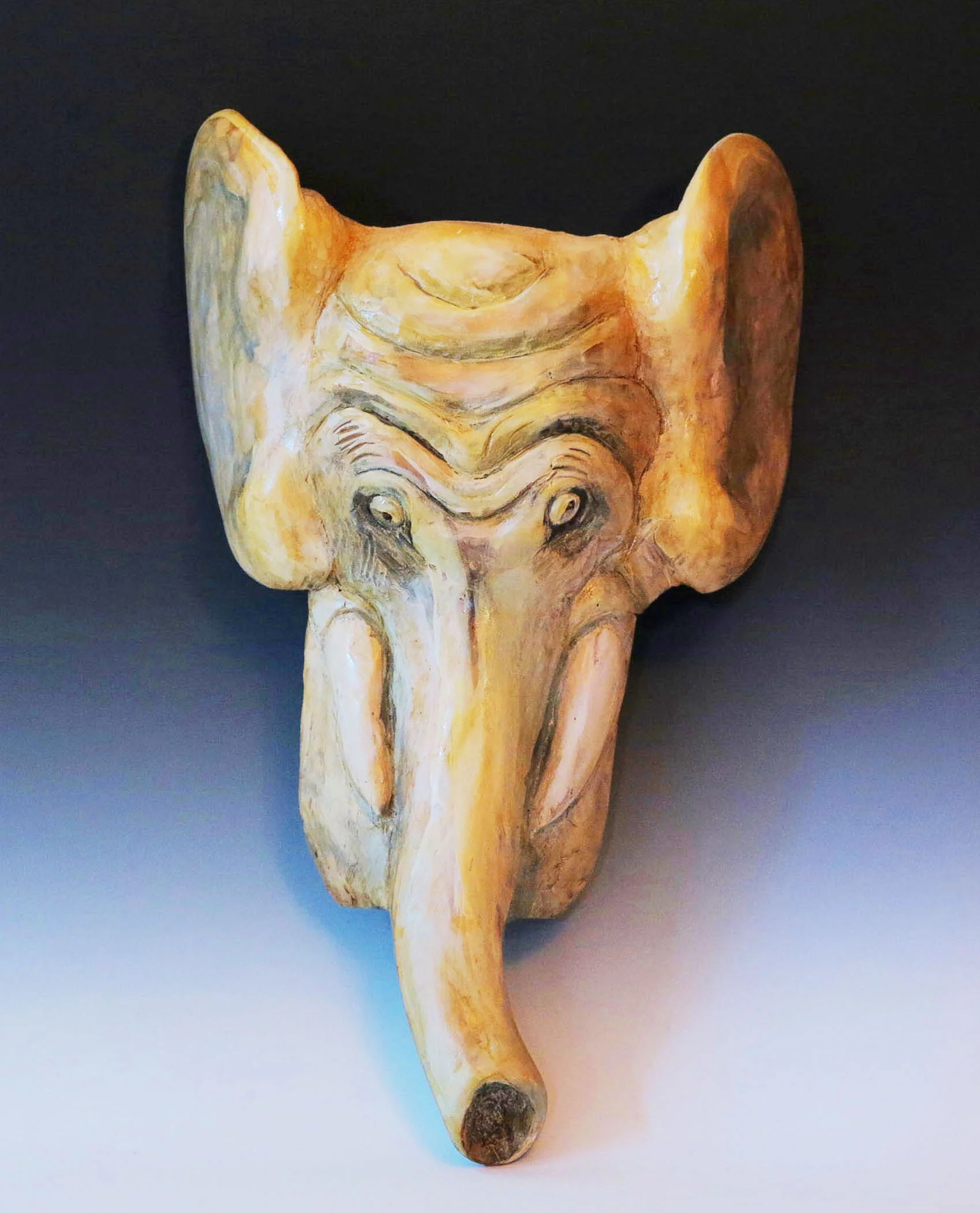 Survivor carved and painted wood 19" x 12" x 6" Inquire >