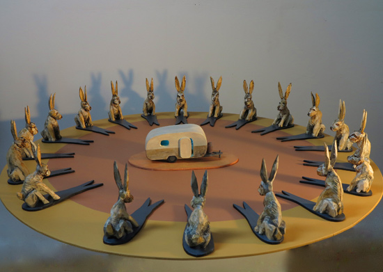 Wheel of Fortune, 2013-14 carved and painted basswood 6” x 40” x 40”
