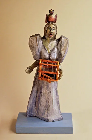 Bel Canto, 2009 carved and painted wood 21" x 10" x 8"
