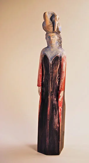 A Day without Rain, 2009 carved and painted wood 27"x 5"x 5"