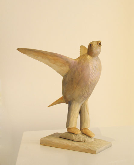 Monday, 2007 carved and painted wood 11.5" x 10.5" x 8"