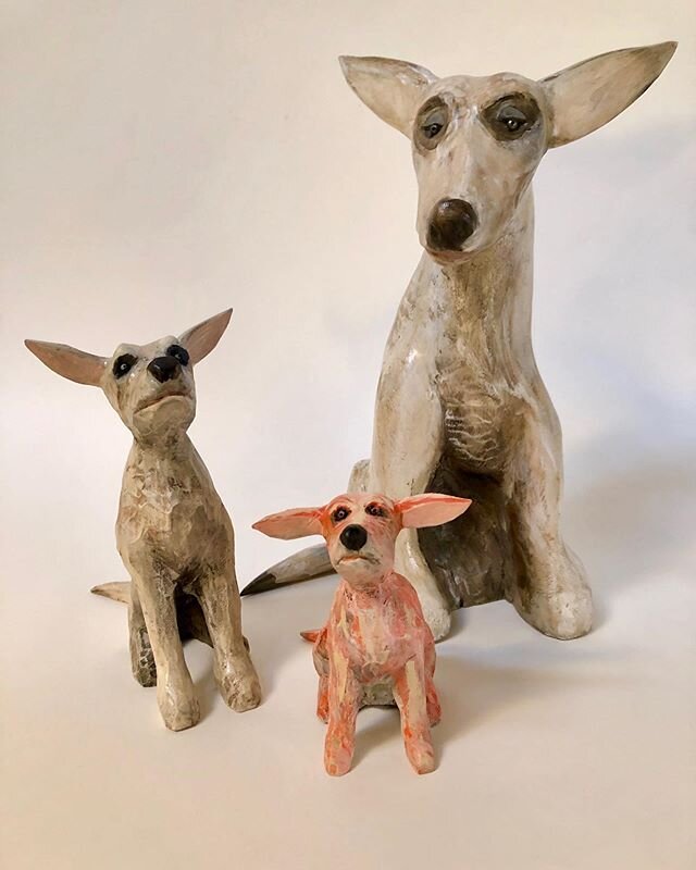 Their EARS perked up with the news. The Governor announced the Phase 1 plan for reopening the State. This pick of the litter would love a walk on the beach! ! !#woodsculptures #carvingwood #makearteveryday #dogart #walkingthedog #walkingandtalking #d