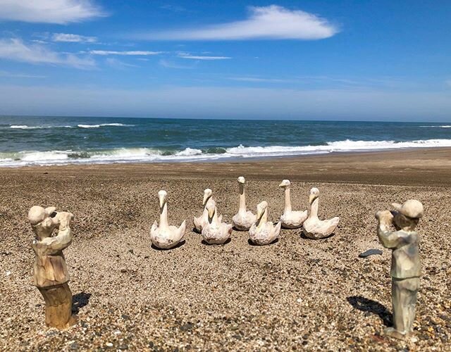 A Day at the Beach. #woodsculptures #beachday #stories #birdwatching #artoftravel #openbeach2020 #birthdaygift