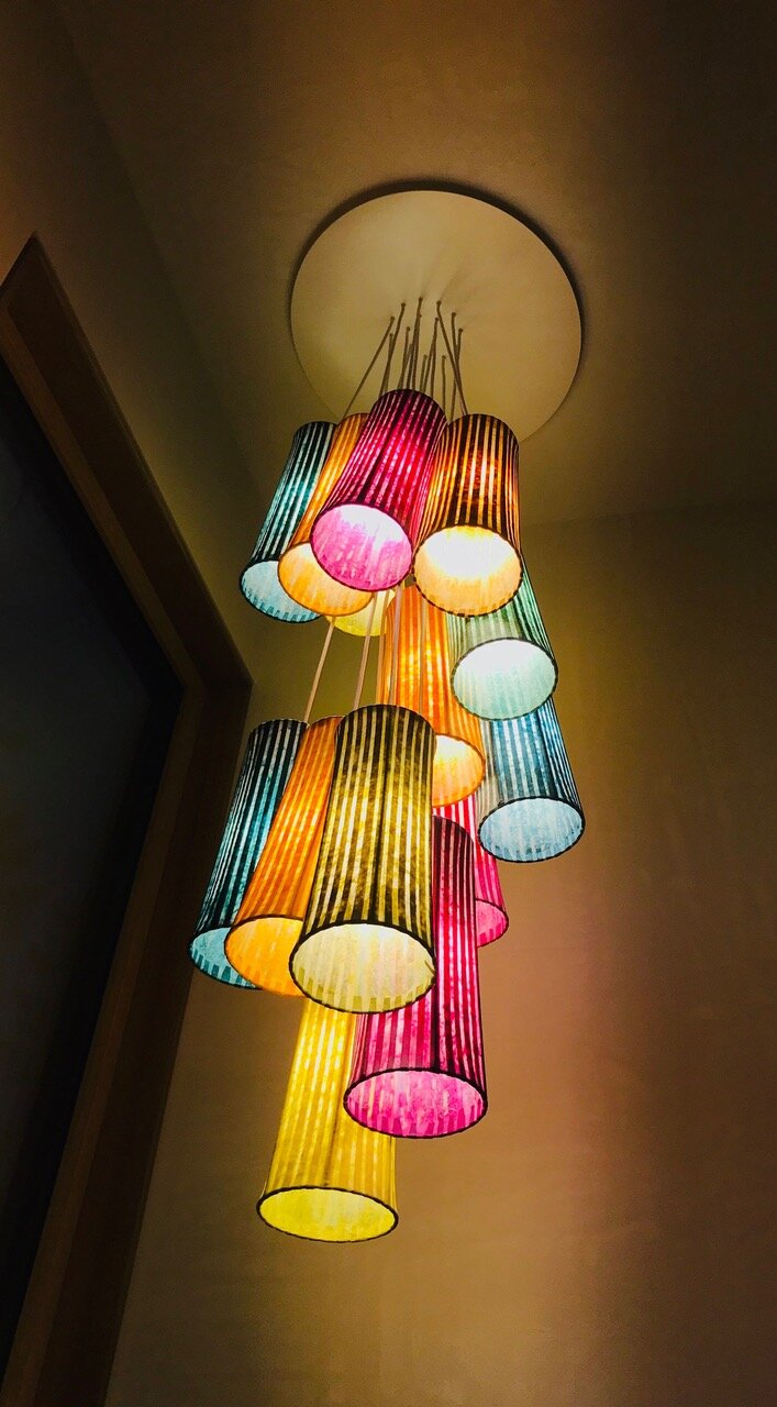 There are are so many great colorations that this would look great in; red lanterns with yellow cords or variations of one color for the lanterns and coordinating colored cords.