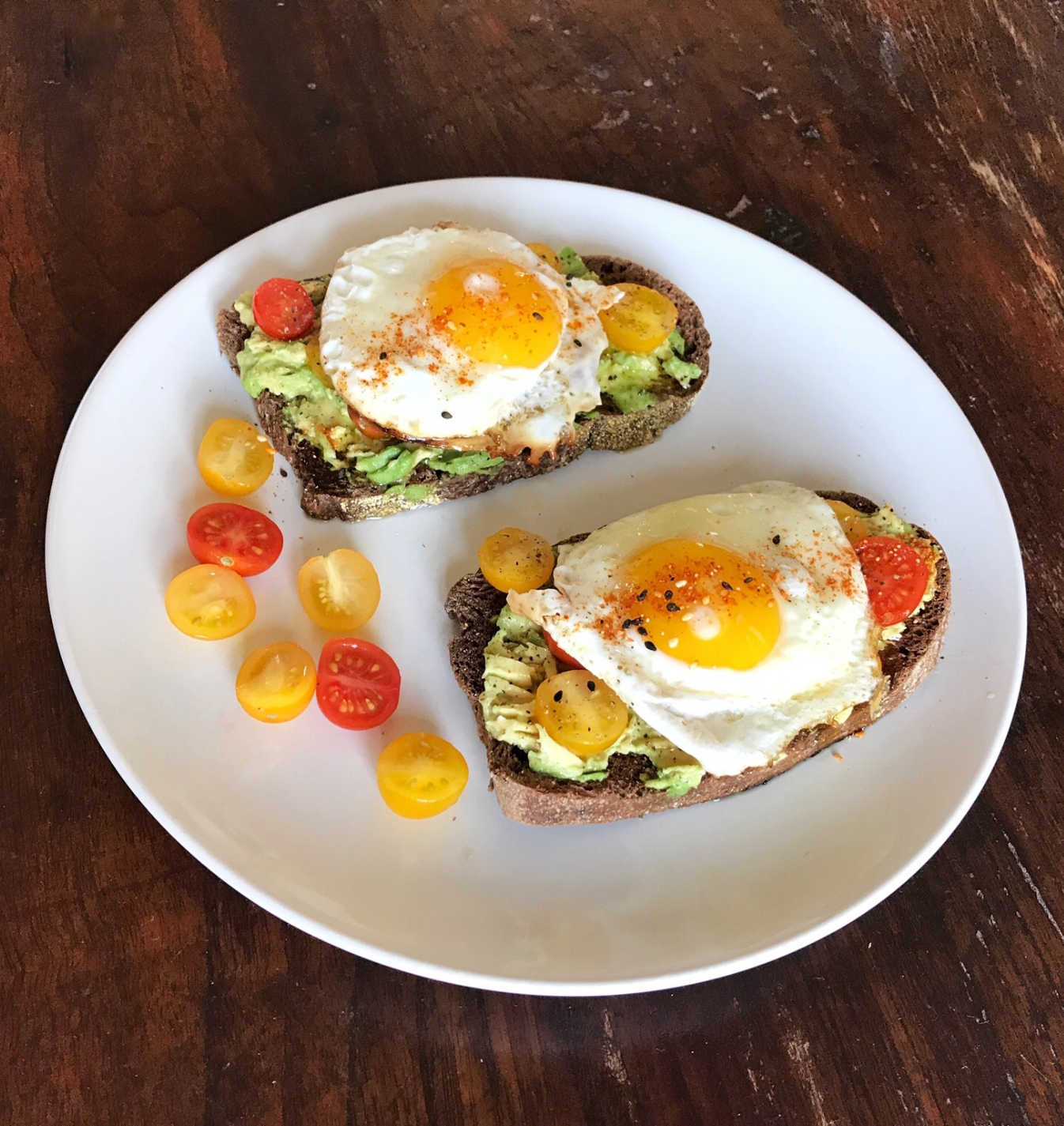 Avocado Toast on Pumpernickel