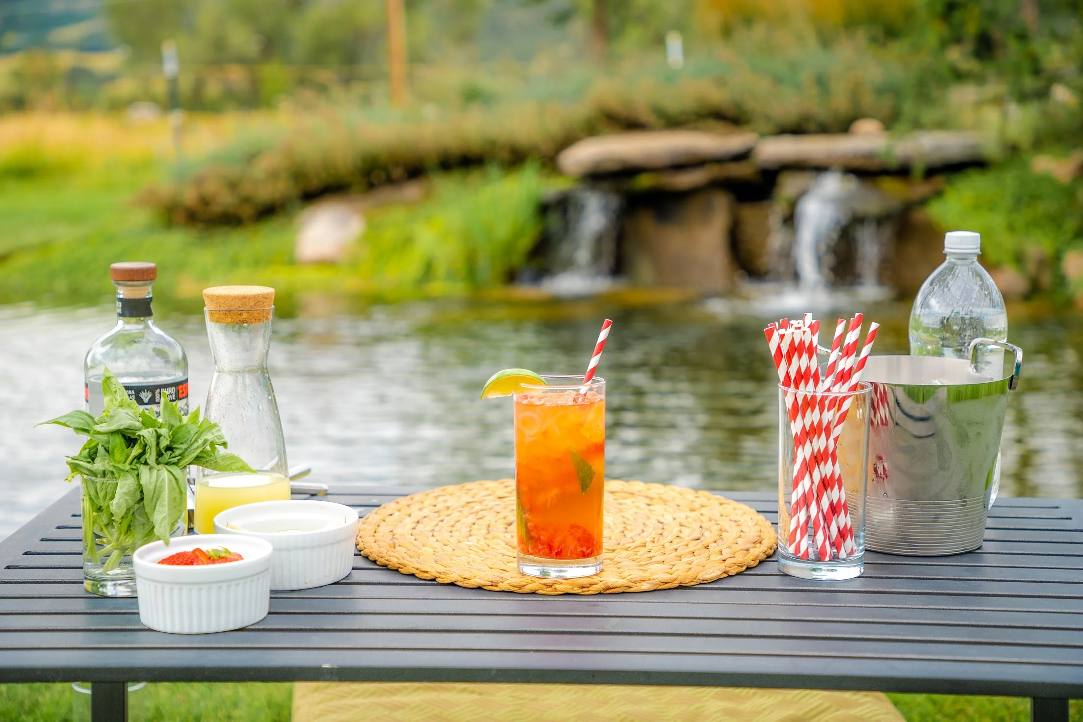 Strawberry Basil Tequila Soda