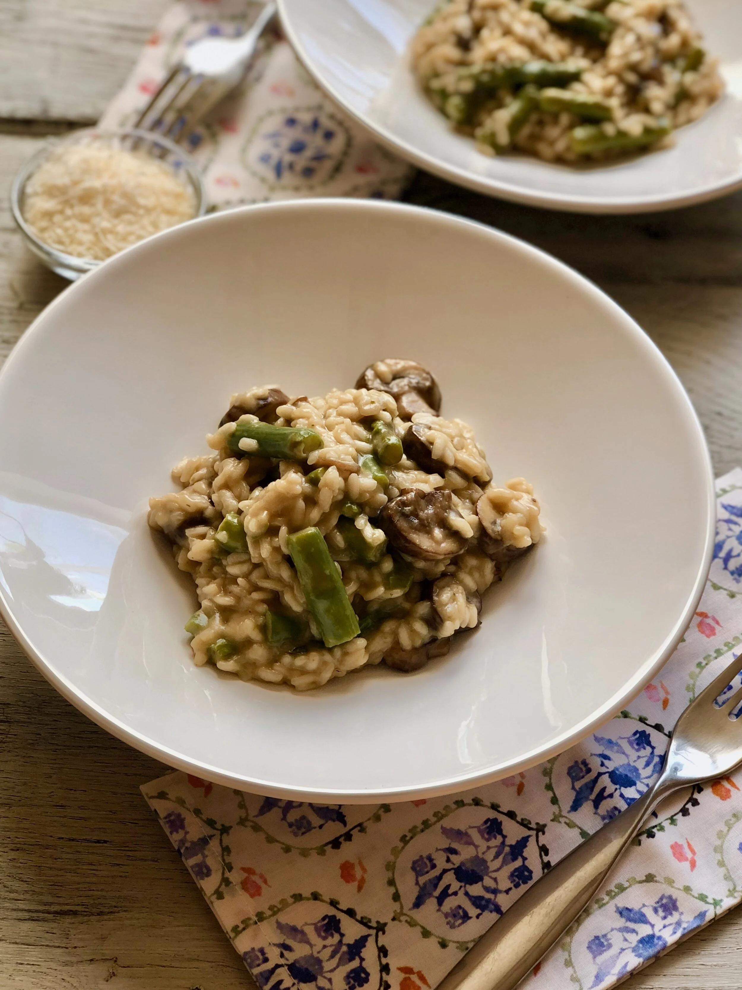 Browned Mushroom And Asparagus Risotto Hungry Twenties