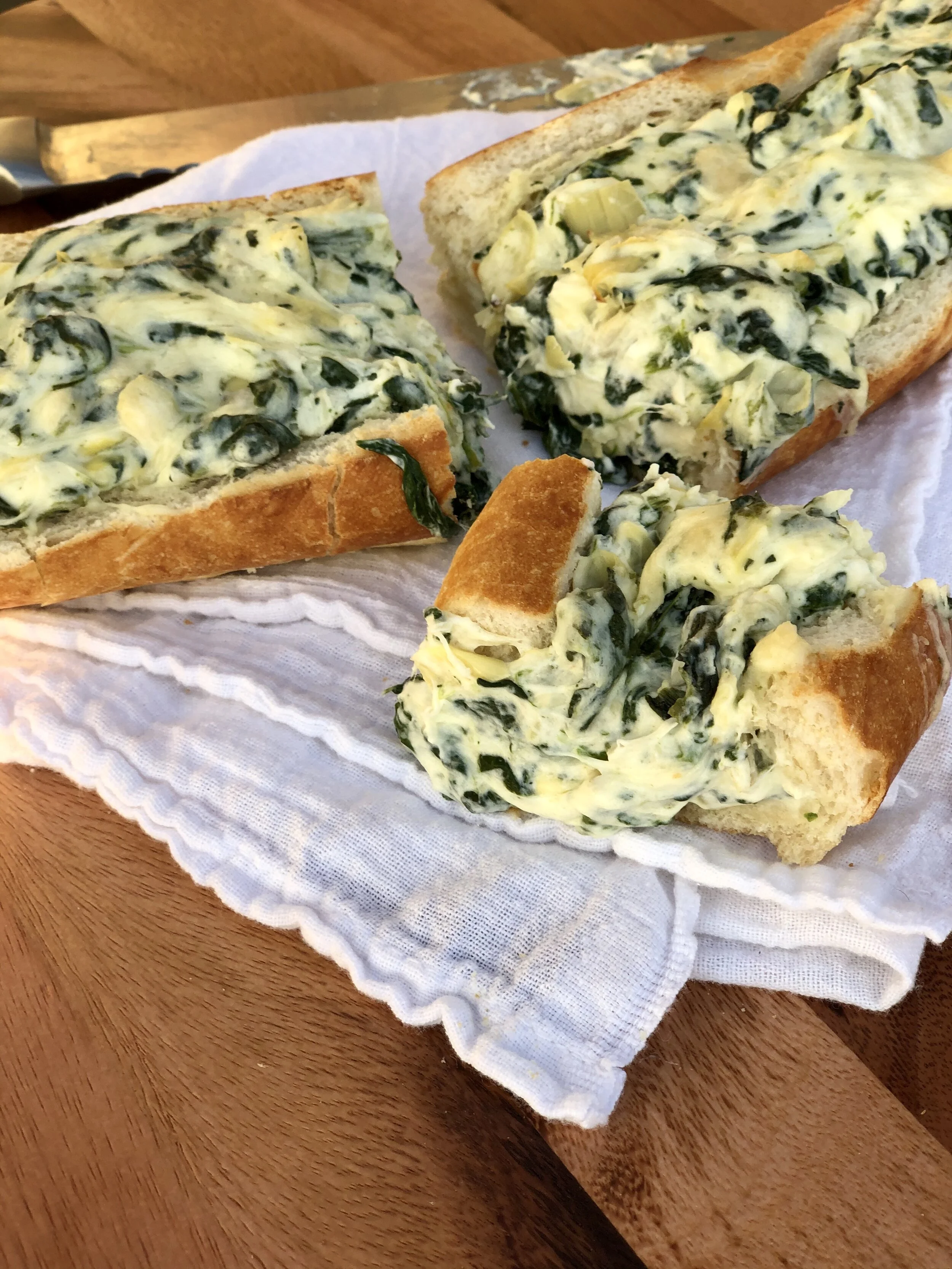 Spinach &amp; Artichoke Dip Baguette