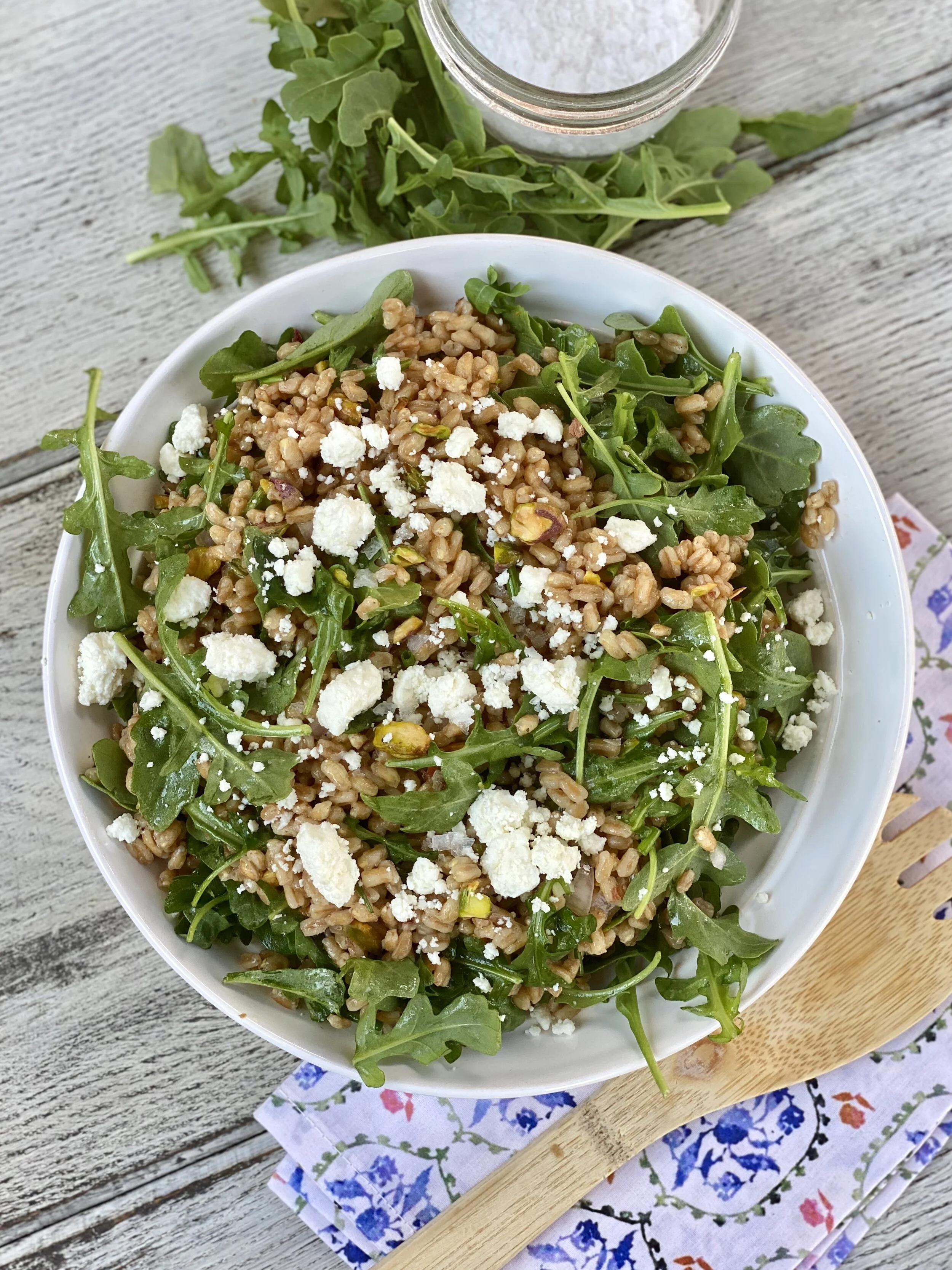 Pistachio & Arugula Farro Salad