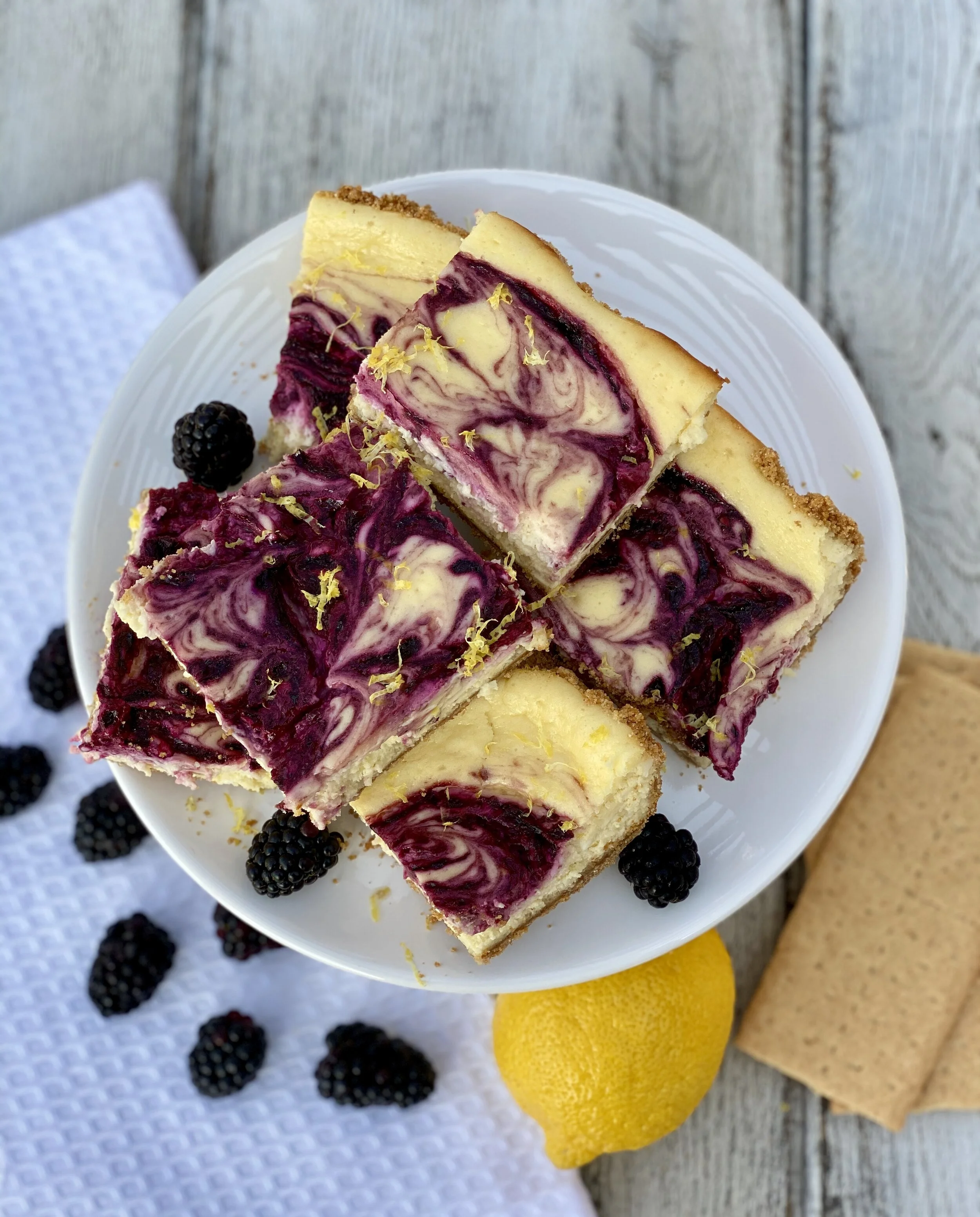 Blackberry &amp; Lemon Zest Cheesecake Bars 