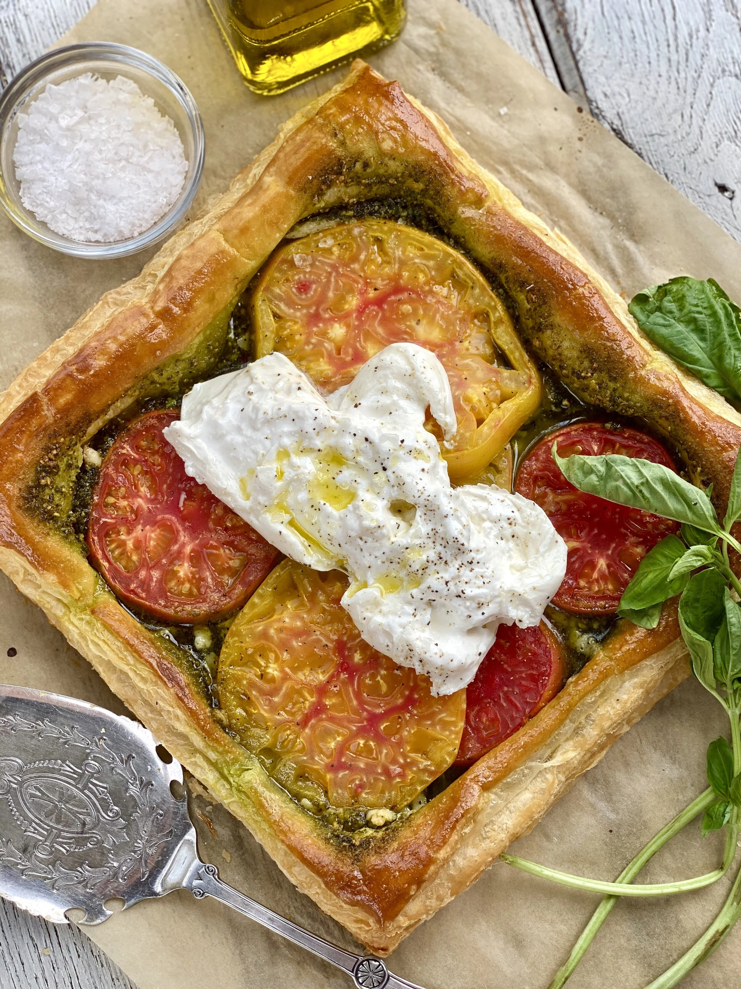 Tomato Tart with Pistachio Pesto 