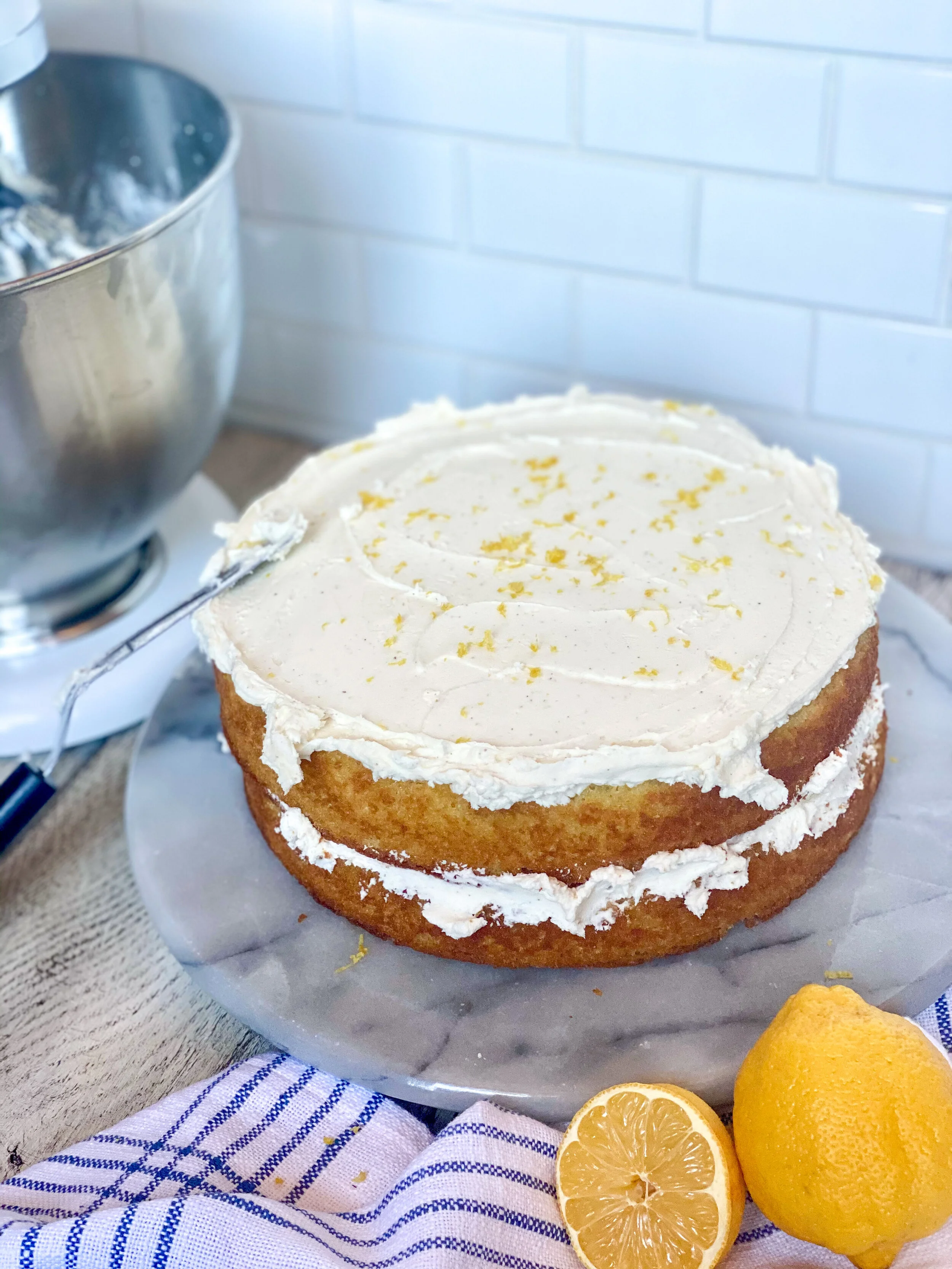 Olive Oil Cake with Vanilla Bean Butter Cream