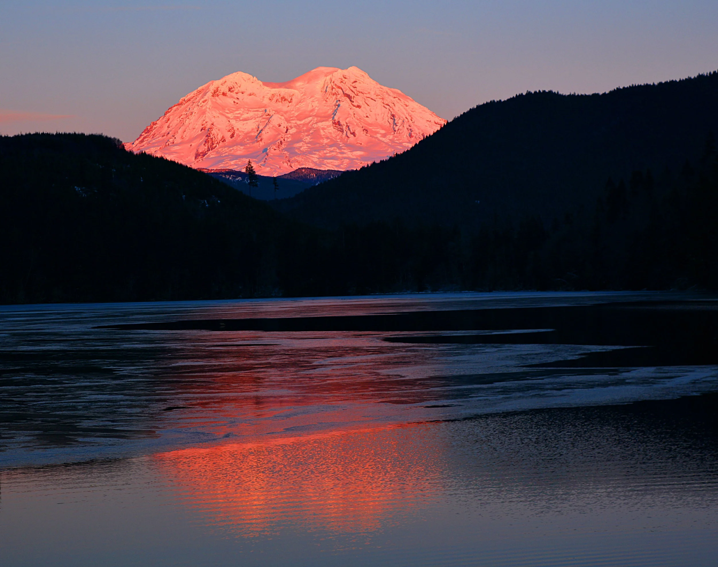 Mt. Rainier Winter Reflection