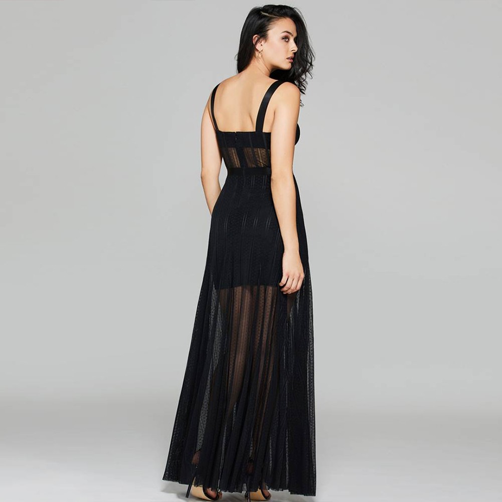 black strappy evening dress