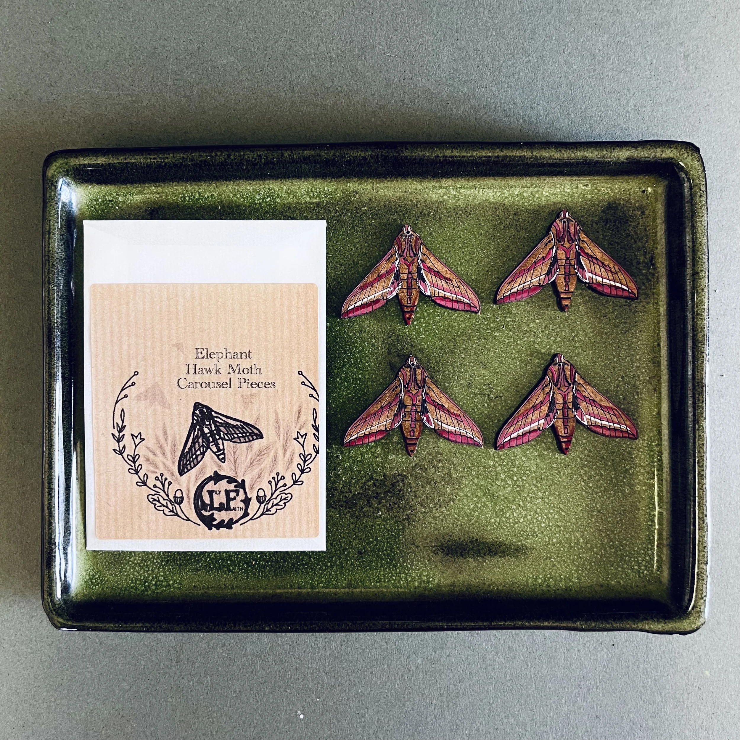 Elephant Hawk Moth Candle Carousel Pieces