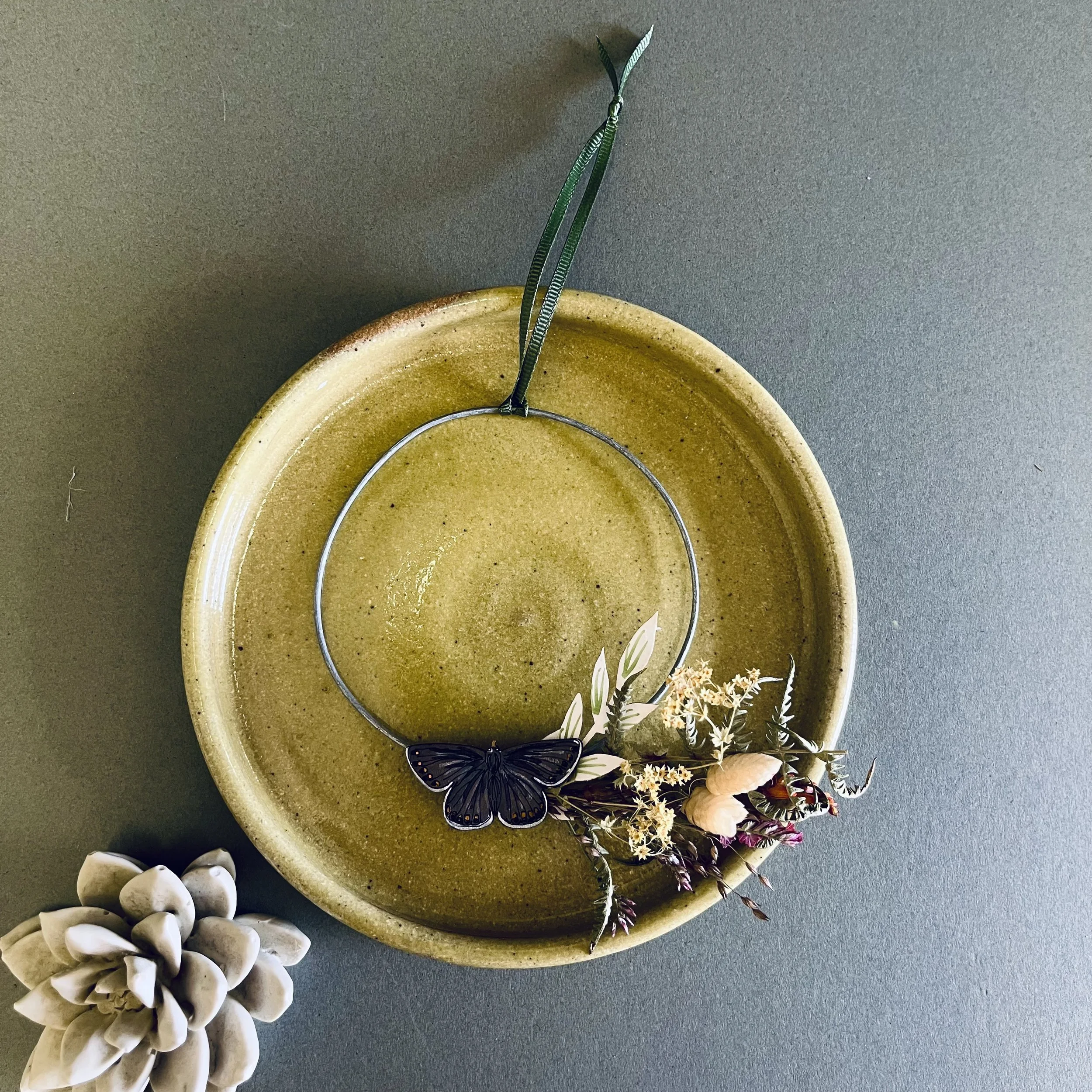 Common Blue Butterfly Small Wreath