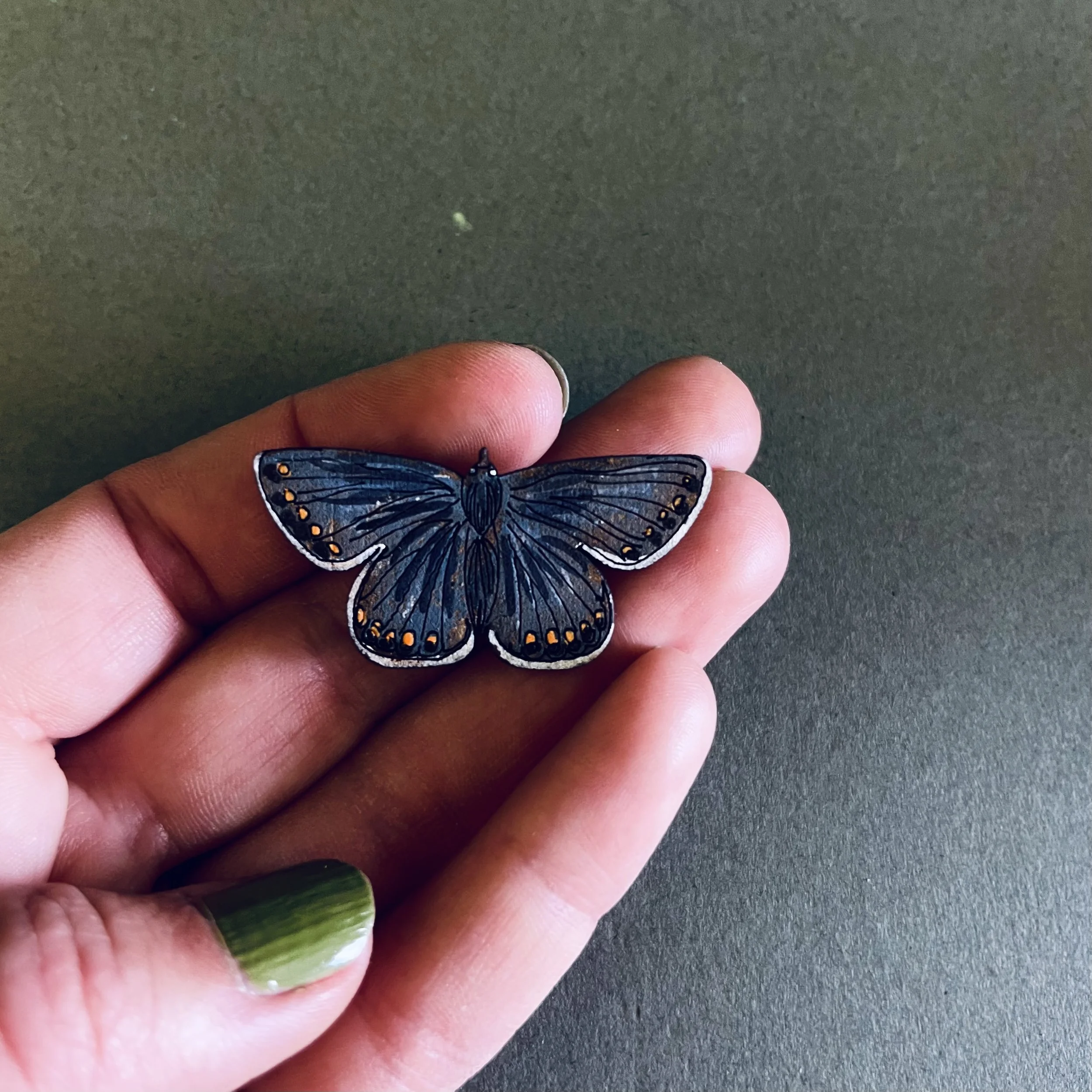 Lily Faith Common Blue Butterfly Mini Pin
