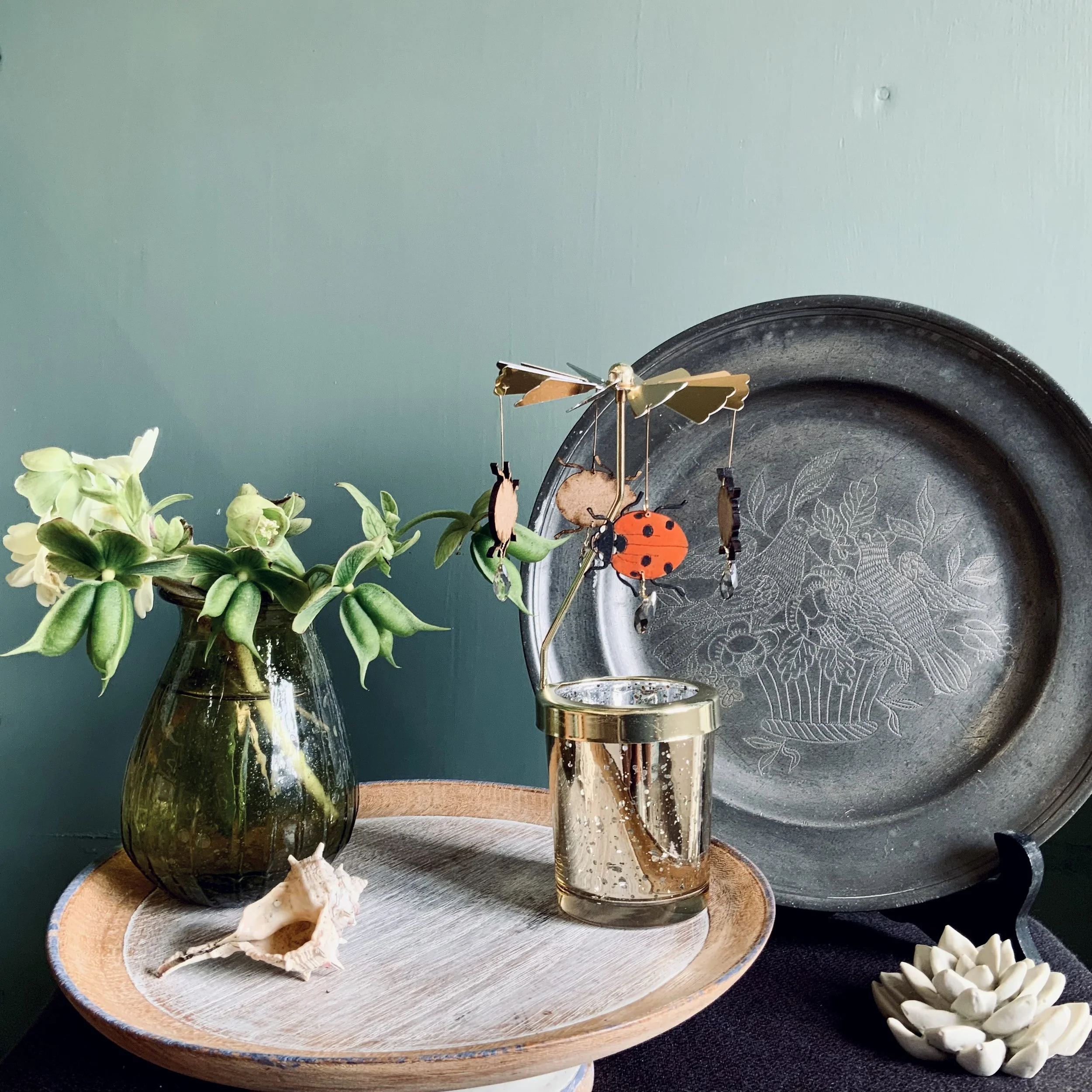 Lily Faith Ladybird candle Carousel, with hand painted FSC MDF ladybird ornaments, propelled and lit with a tea light candle. (Copy)