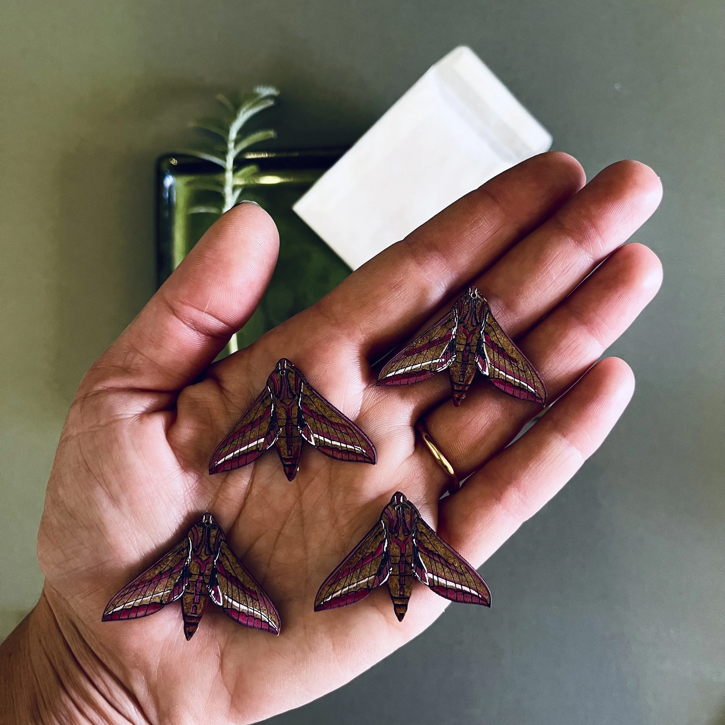 Elephant Hawk Moth Candle Carousel Pieces