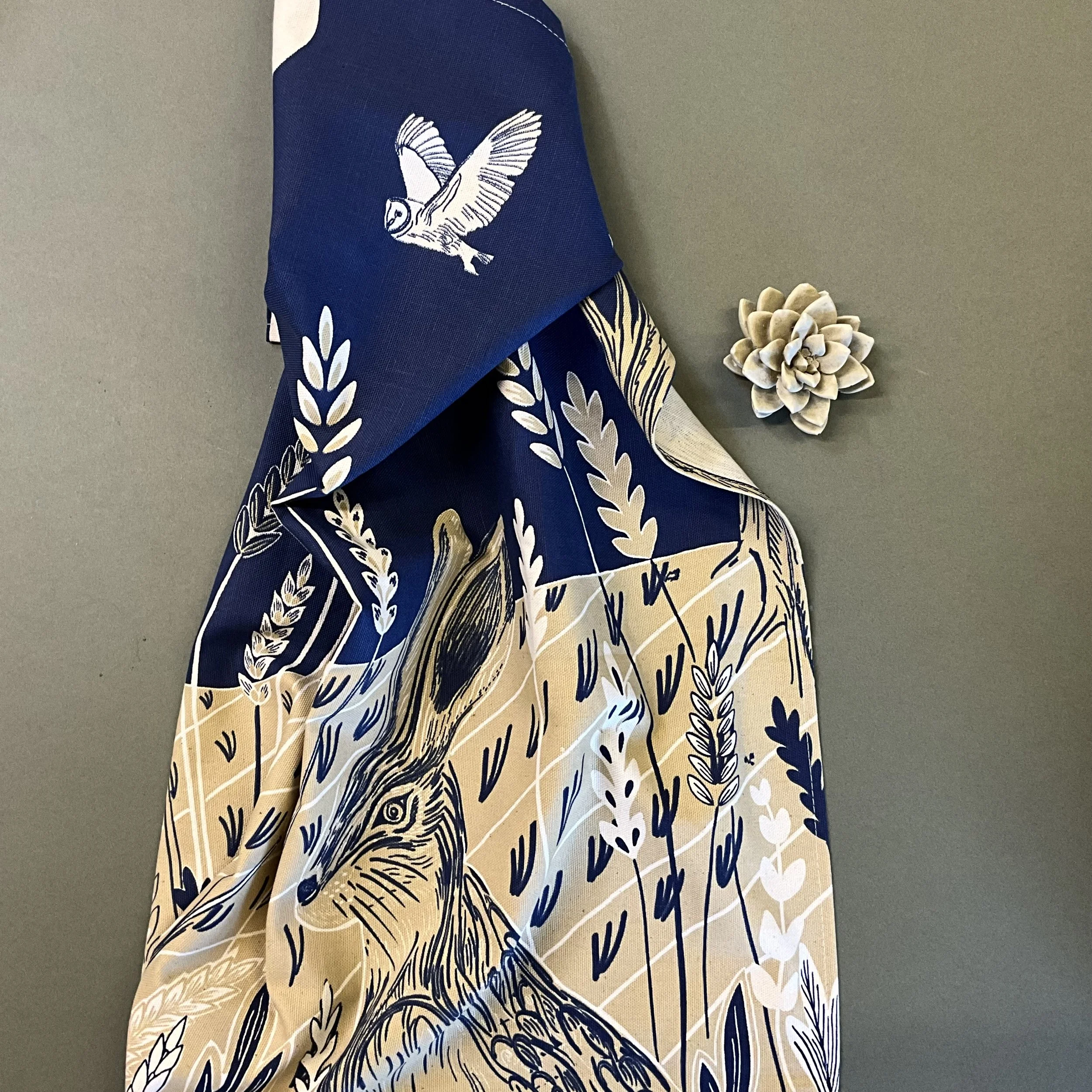 Lily Faith Moonlit Hare Tea Towel