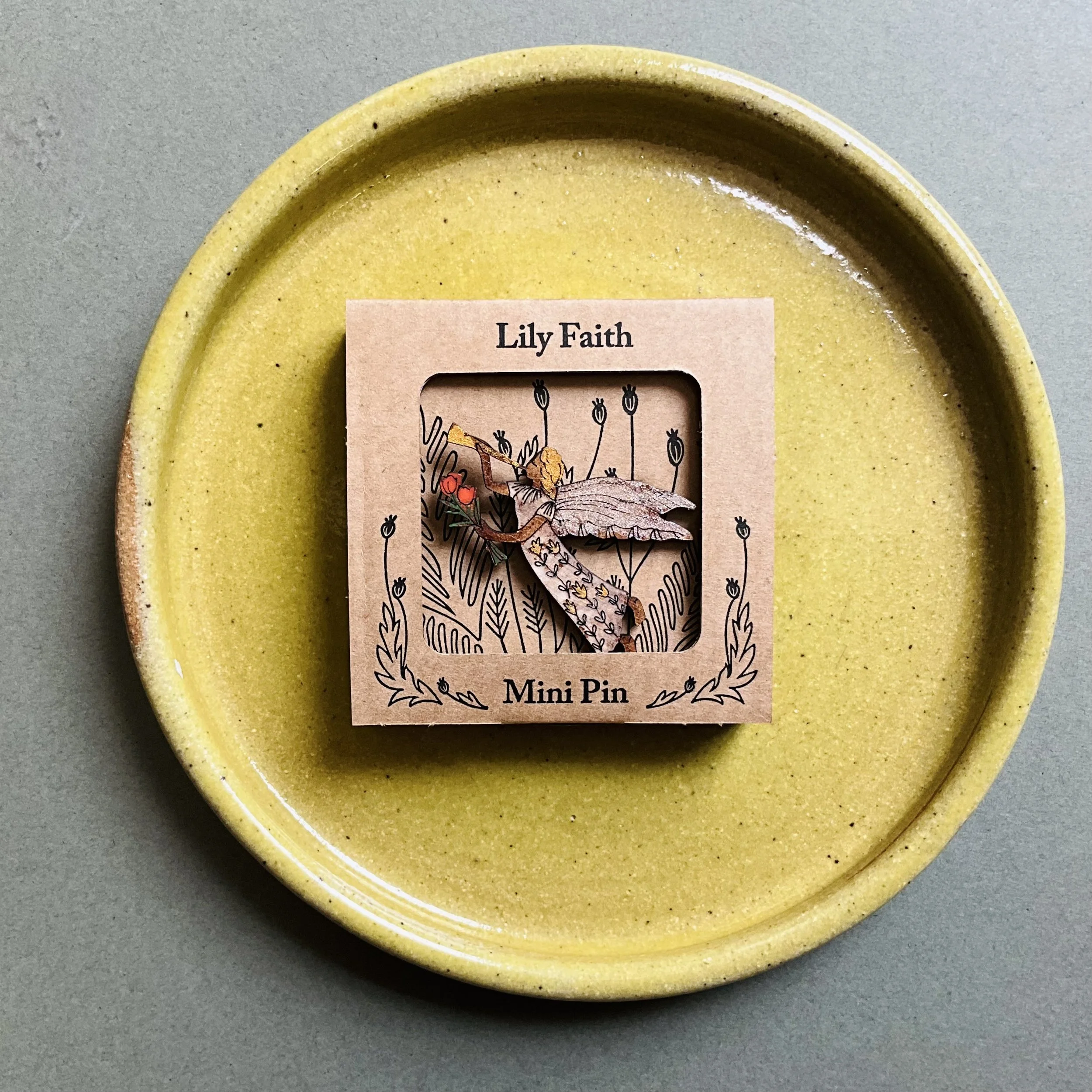 Christmas Angel Brooch laser cut and hand painted in Devon