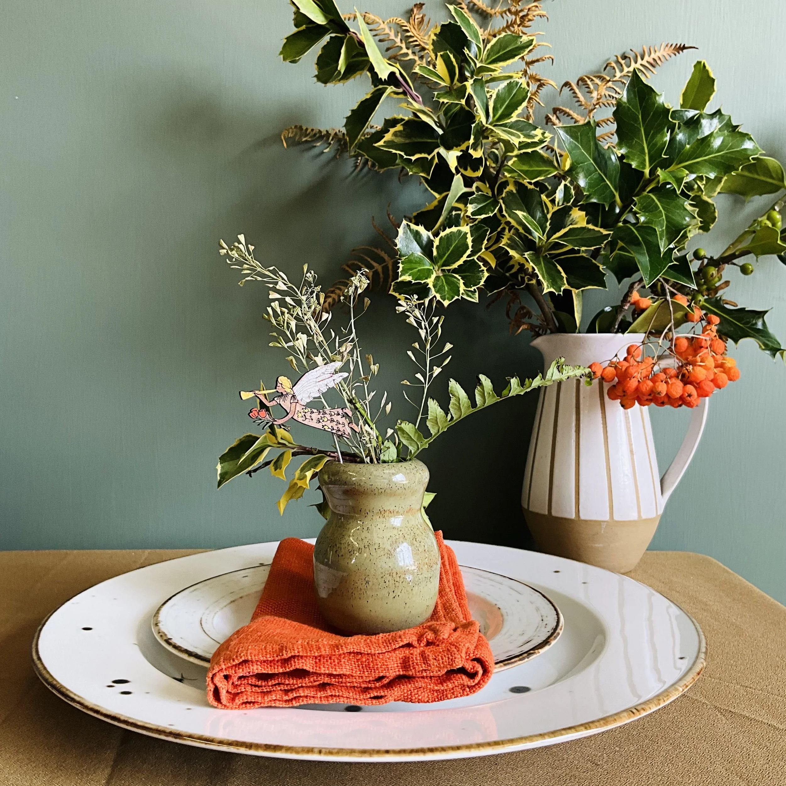 Lily Faith's Angel Plant Pot Decorations make the sweetest place settings for your Christmas table scapes