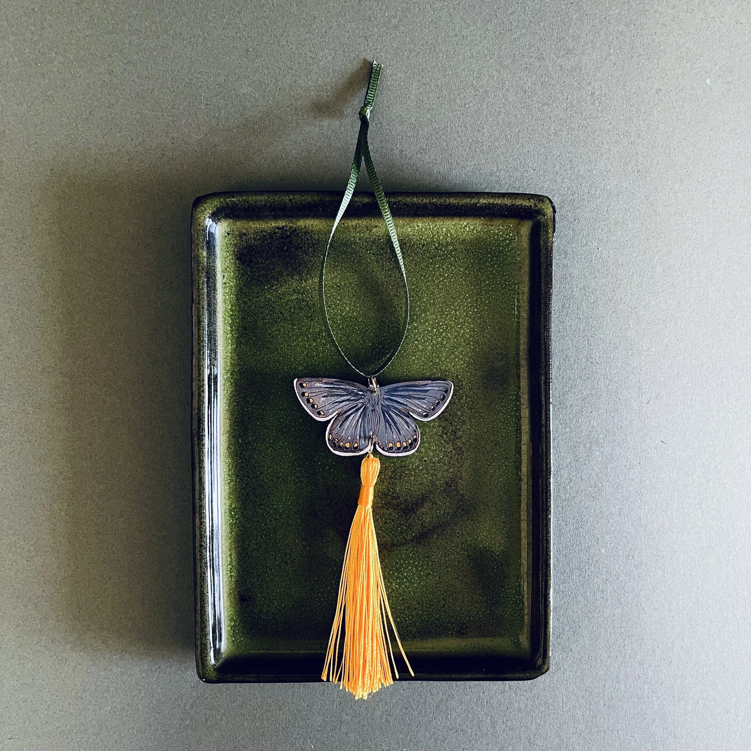Lily Faith Common Blue Butterfly Tassel Decoration