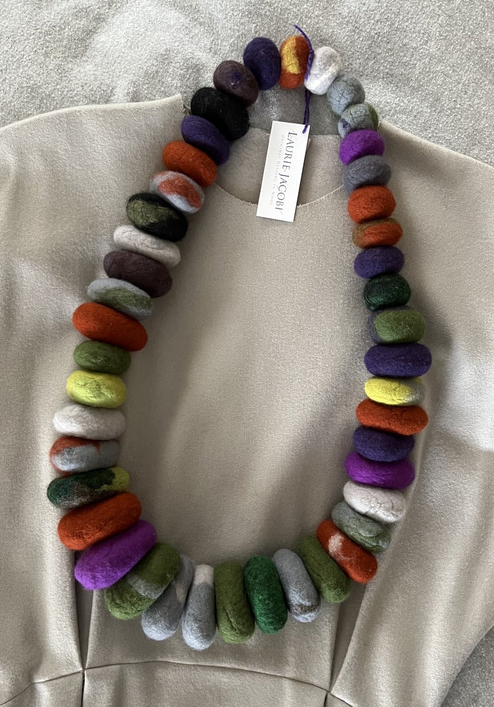 Felted Rock Necklace — Laurie Jacobi Original Designs in Wool