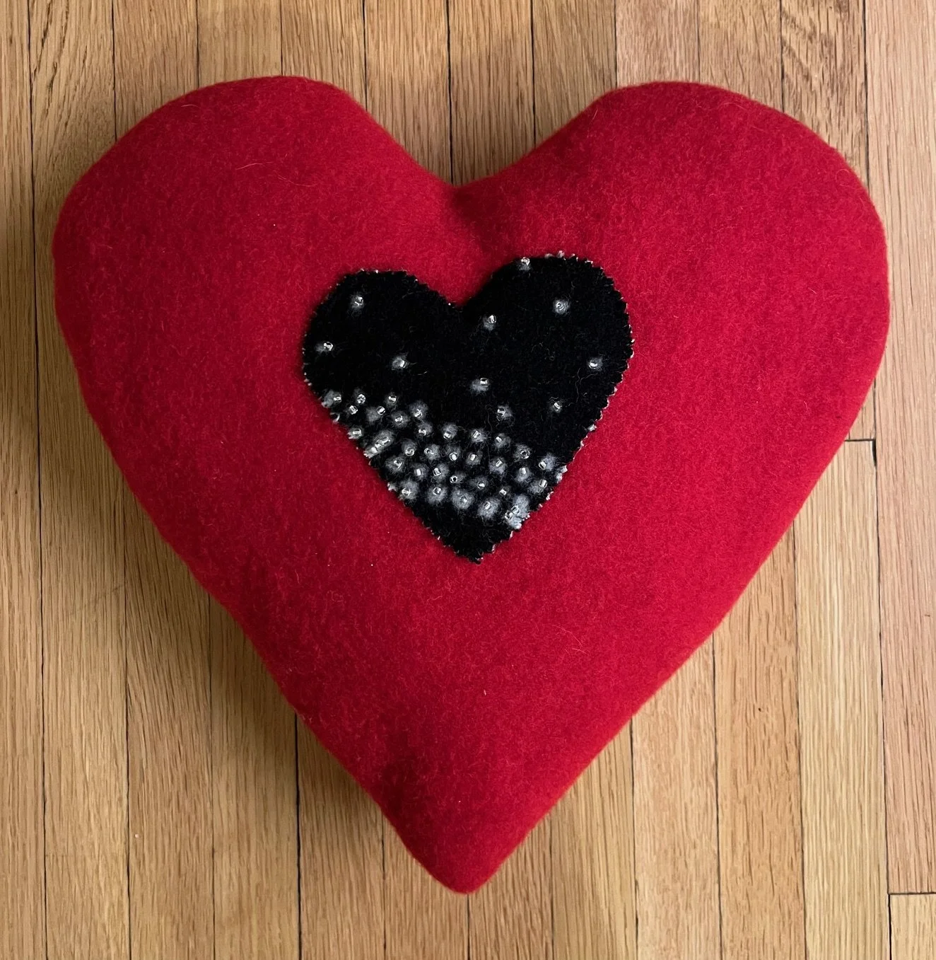 Heart pillow red