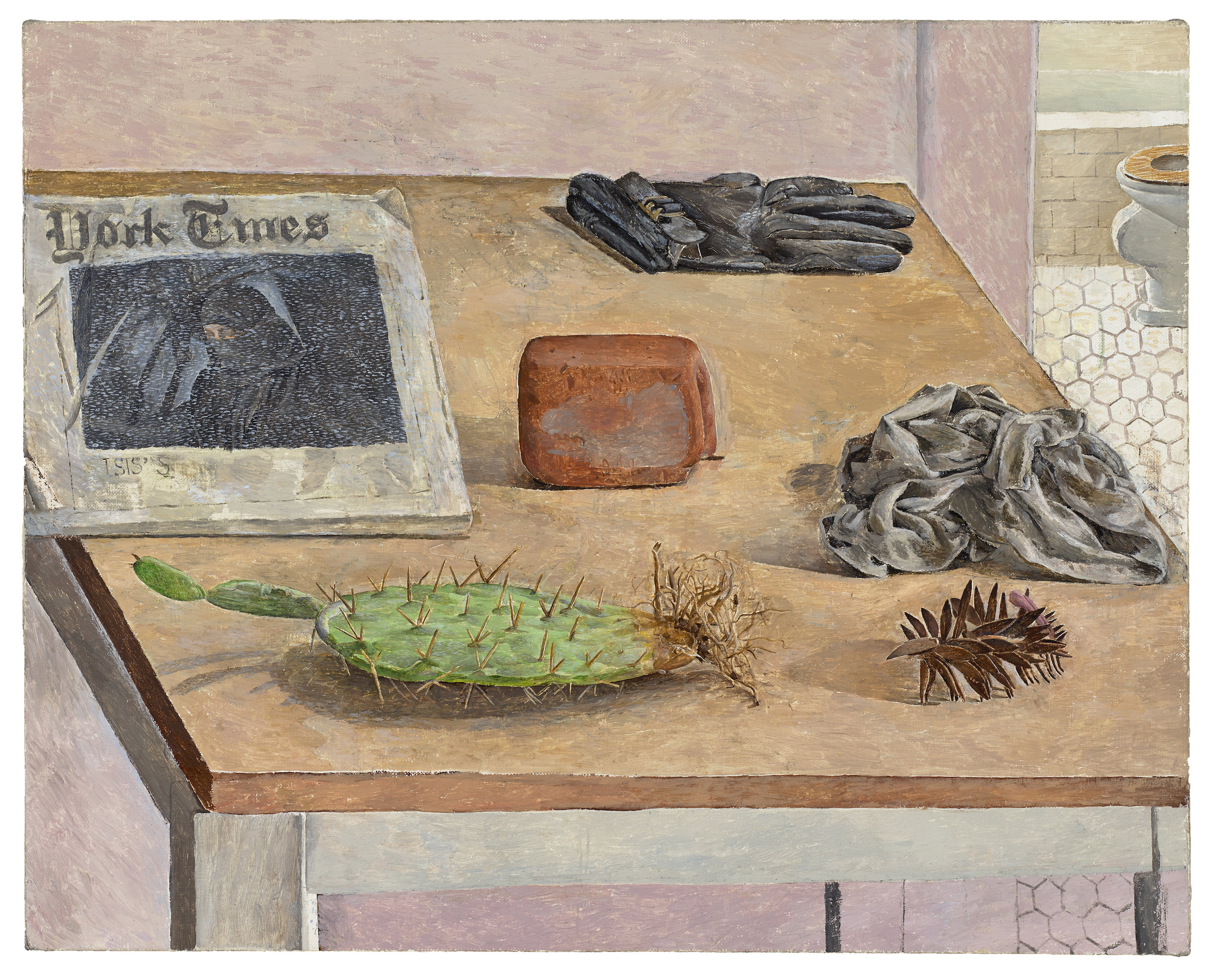 Objects on Table with Toilet