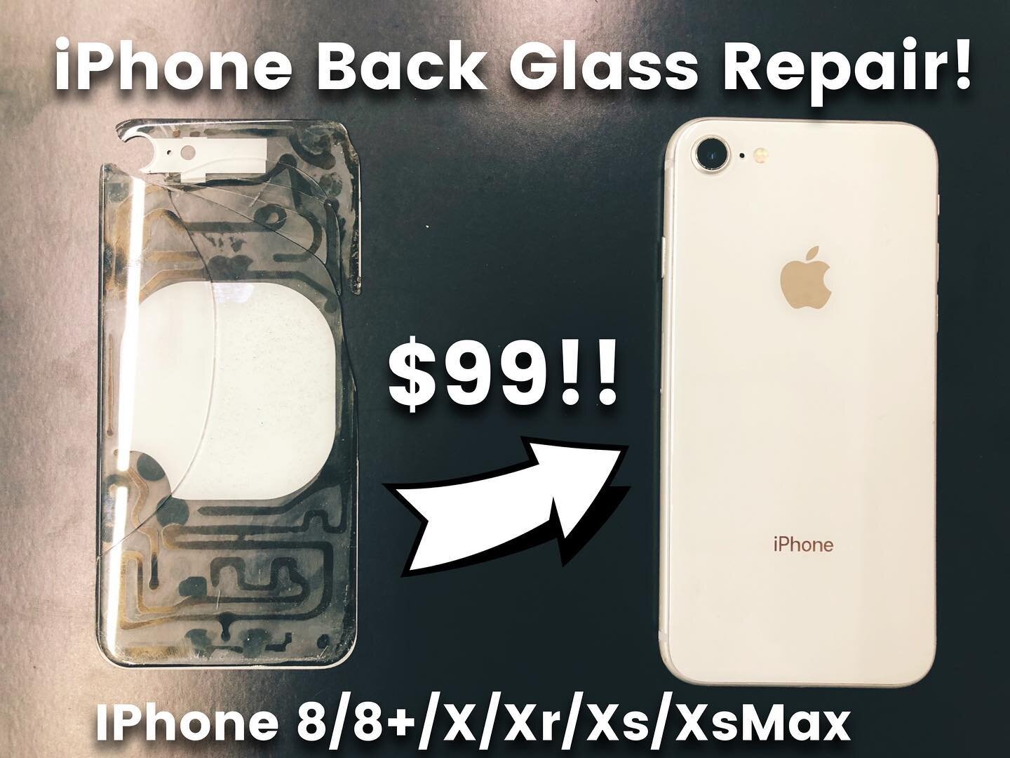 iPhone 8/8+/X/Xr/Xs/XsMax Back Glass Repair @ $99!! 1 Hour Turn around! #phoneworldatl #atlantacellphonerepair #tuckerga #iphonebackglass