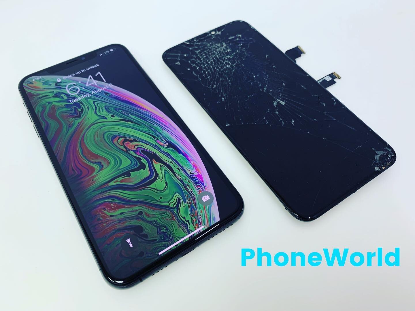 Just another Xs Max from today. 
Give us a call to get yours fixed today!

#cellphonerepairatl #phoneworld #phoneworldtucker #apple #applescreenrepair #xsmaxscreenrepair #fastfix