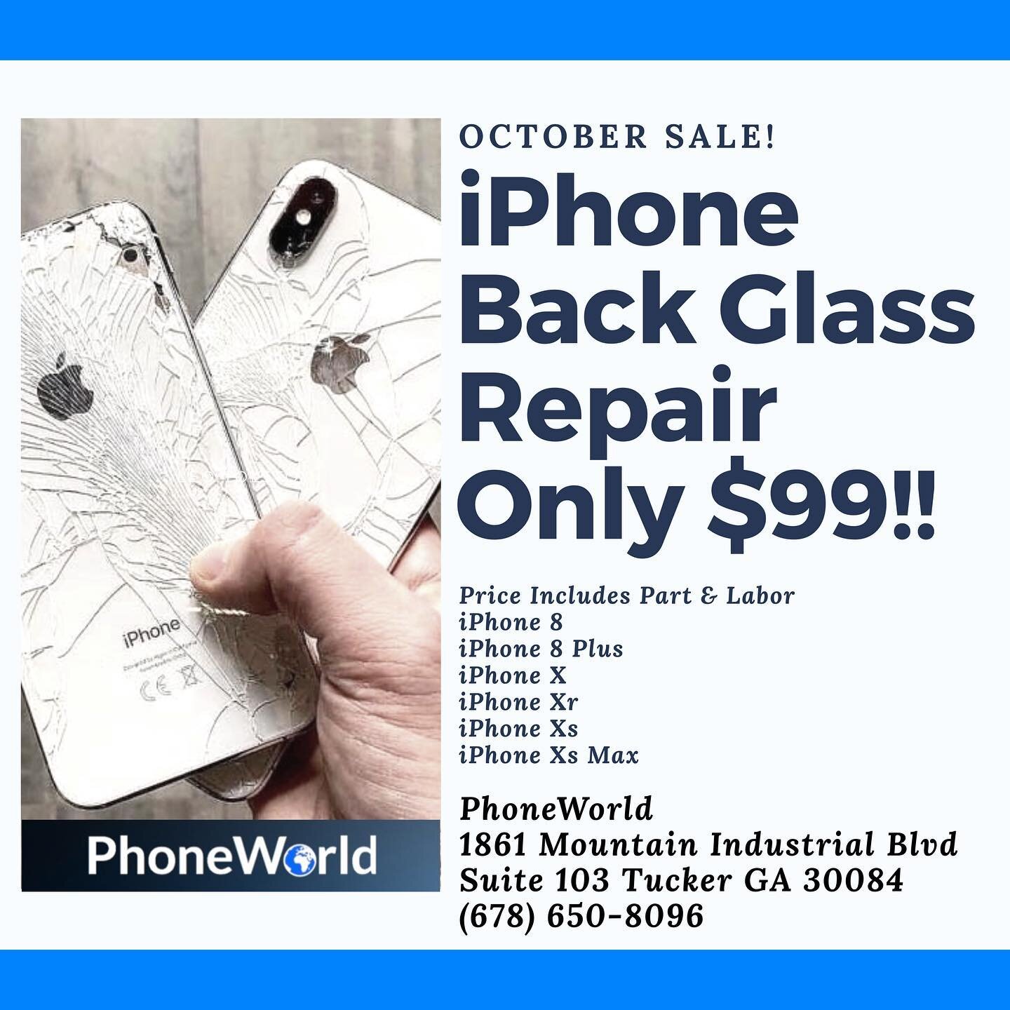 #iPhonebackglassrepair #atlantacellphones #atlantacellphonerepair #phoneworld #phoneworldtucker #tuckerga