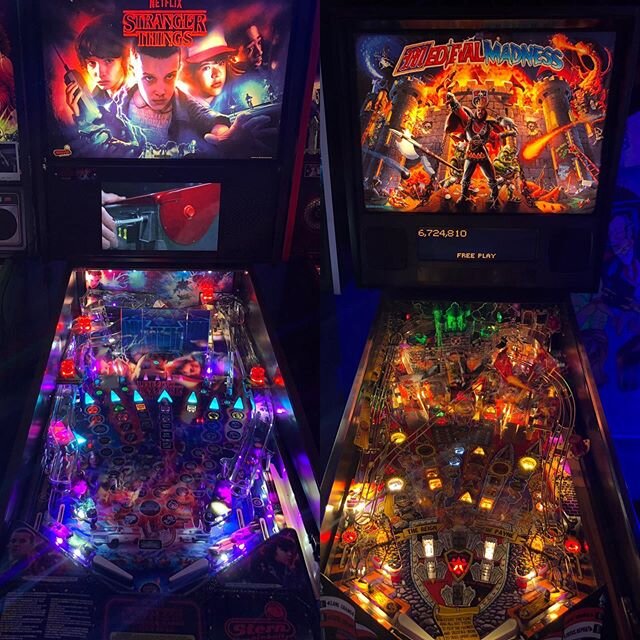 New Game Alert 🚨 
Ending the year off right with 2 new Pinball Machines added to the lineup: Stranger Things &amp; Medival Madness. We will never stop working hard for you. We love our Arcade Monsters&rsquo; community and everything we do is to enha