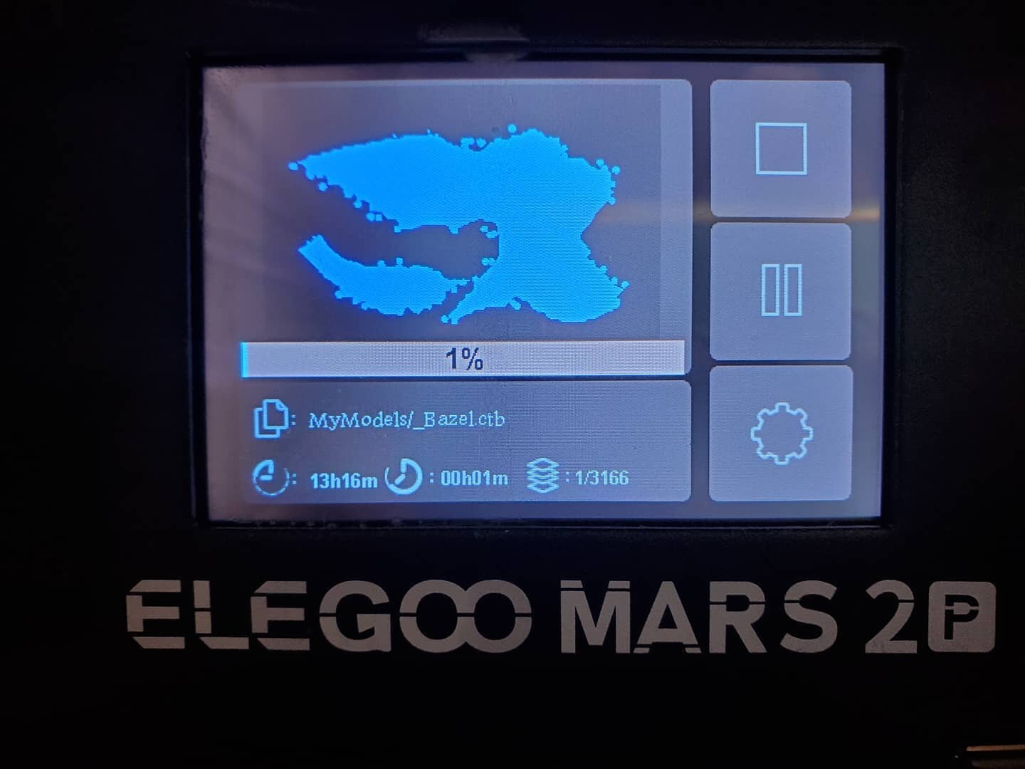 My biggest print yet....13hr print, hope it comes out right the first time! Fresh resin and a new film for the container should help to make sure it's the best print it can be. At that point it just comes down to how well I positioned the supports!